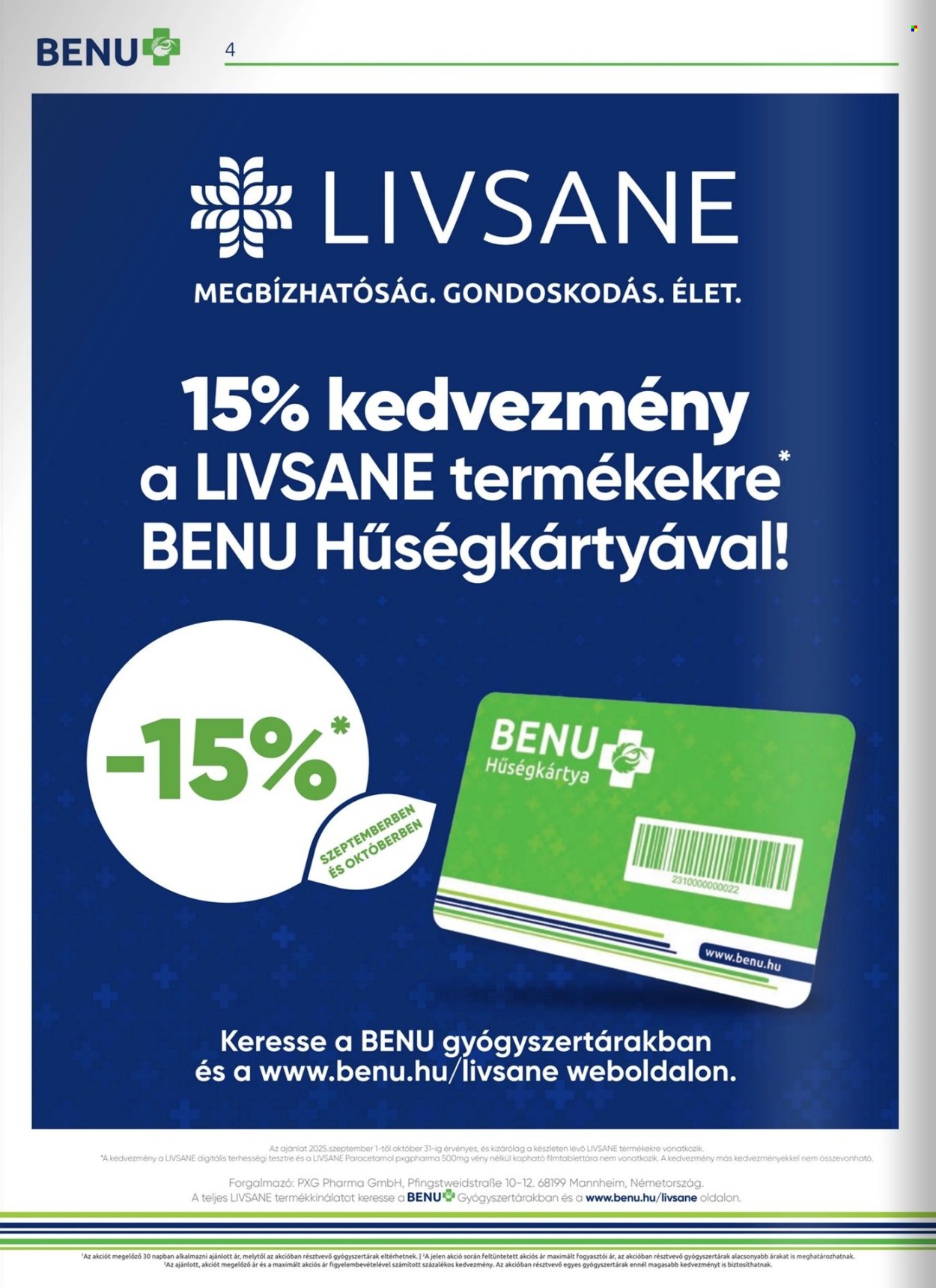 BENU Gyógyszertár akciós újságok - 2025.09.01 - 2025.09.30. Oldal 4