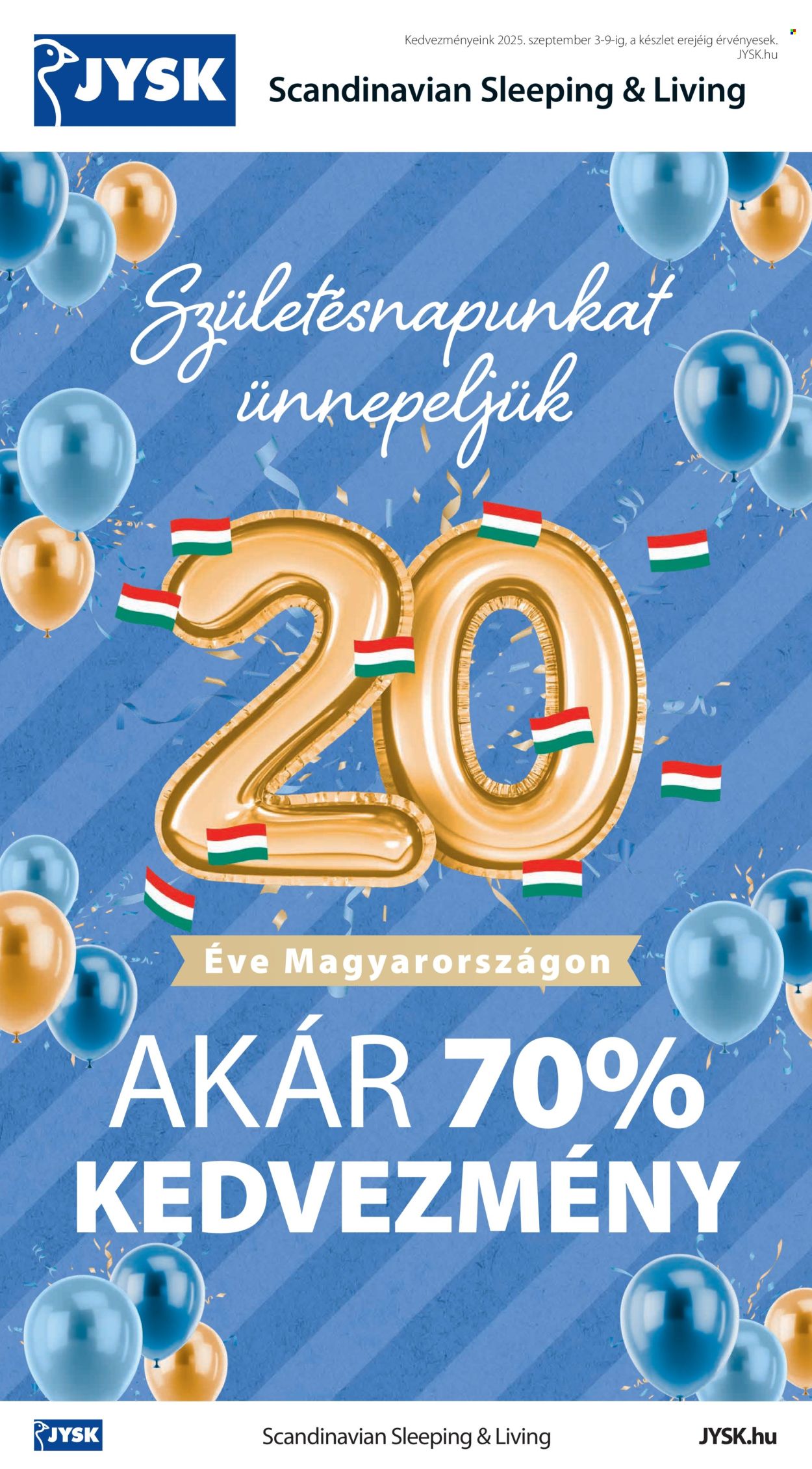 JYSK akciós újságok - 2025.09.03 - 2025.09.09. Oldal 1