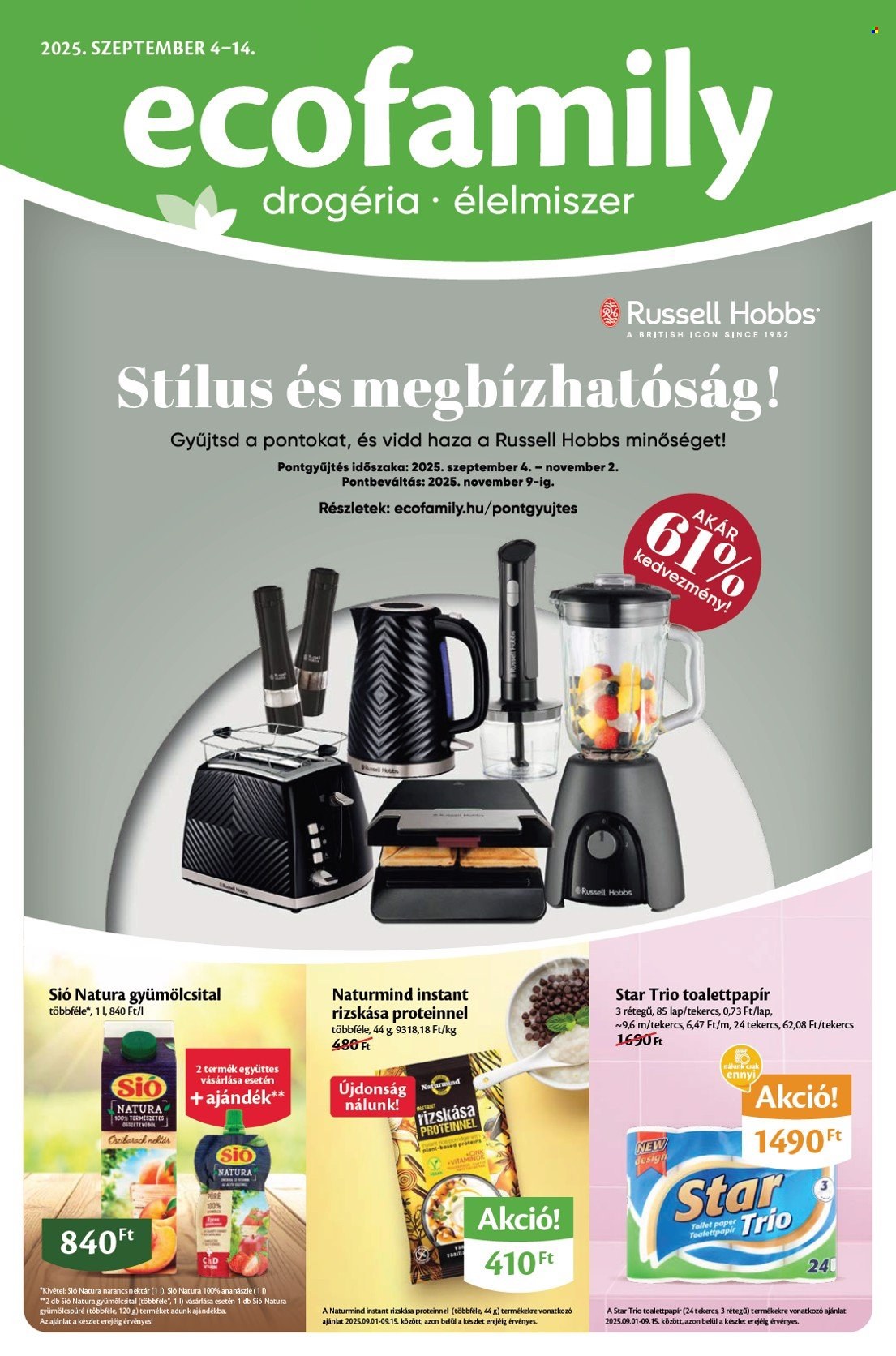 EcoFamily akciós újságok - 2025.09.04 - 2025.09.14. Oldal 1