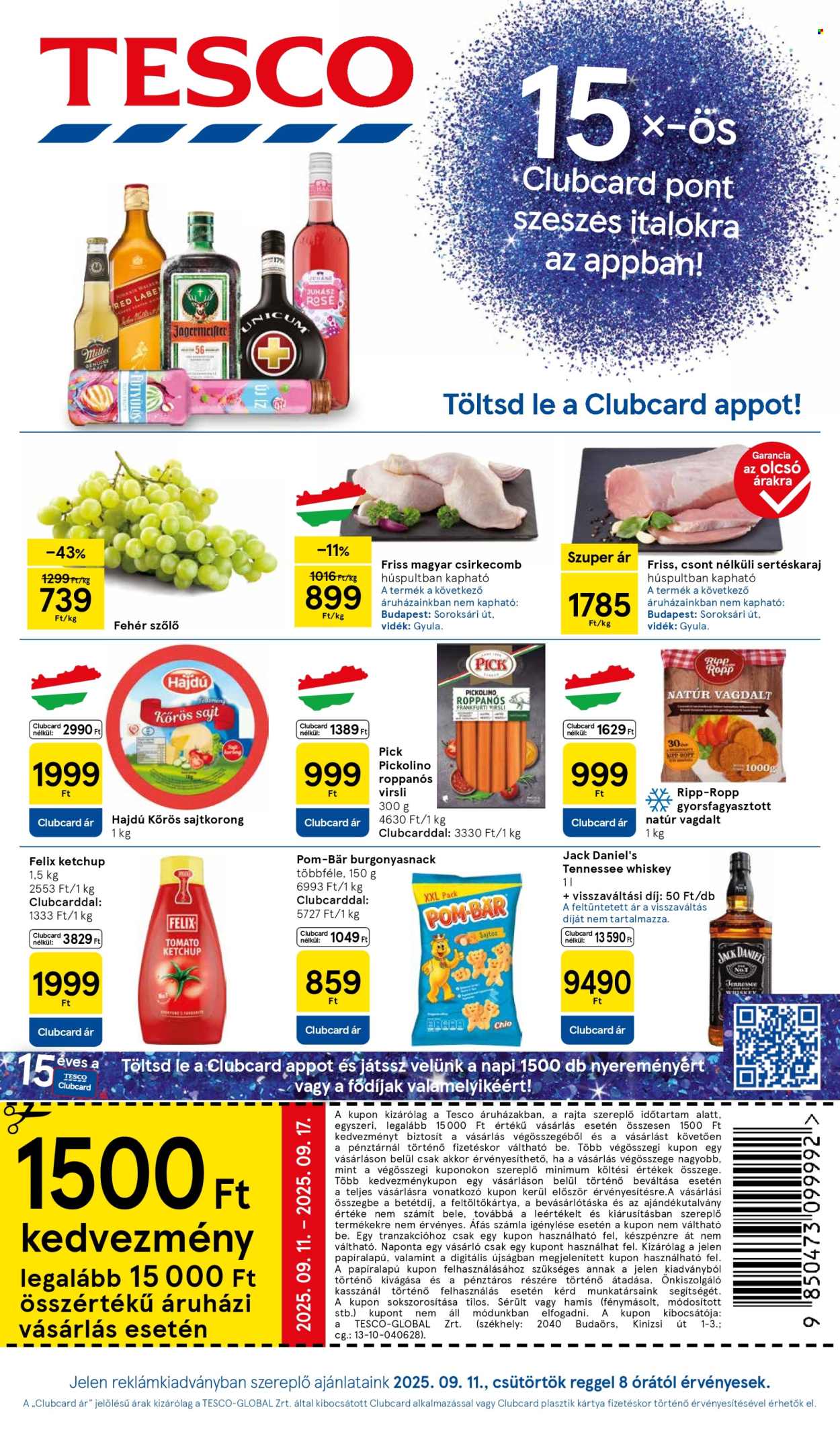 TESCO akciós újságok - 2025.09.11 - 2025.09.17. Oldal 1