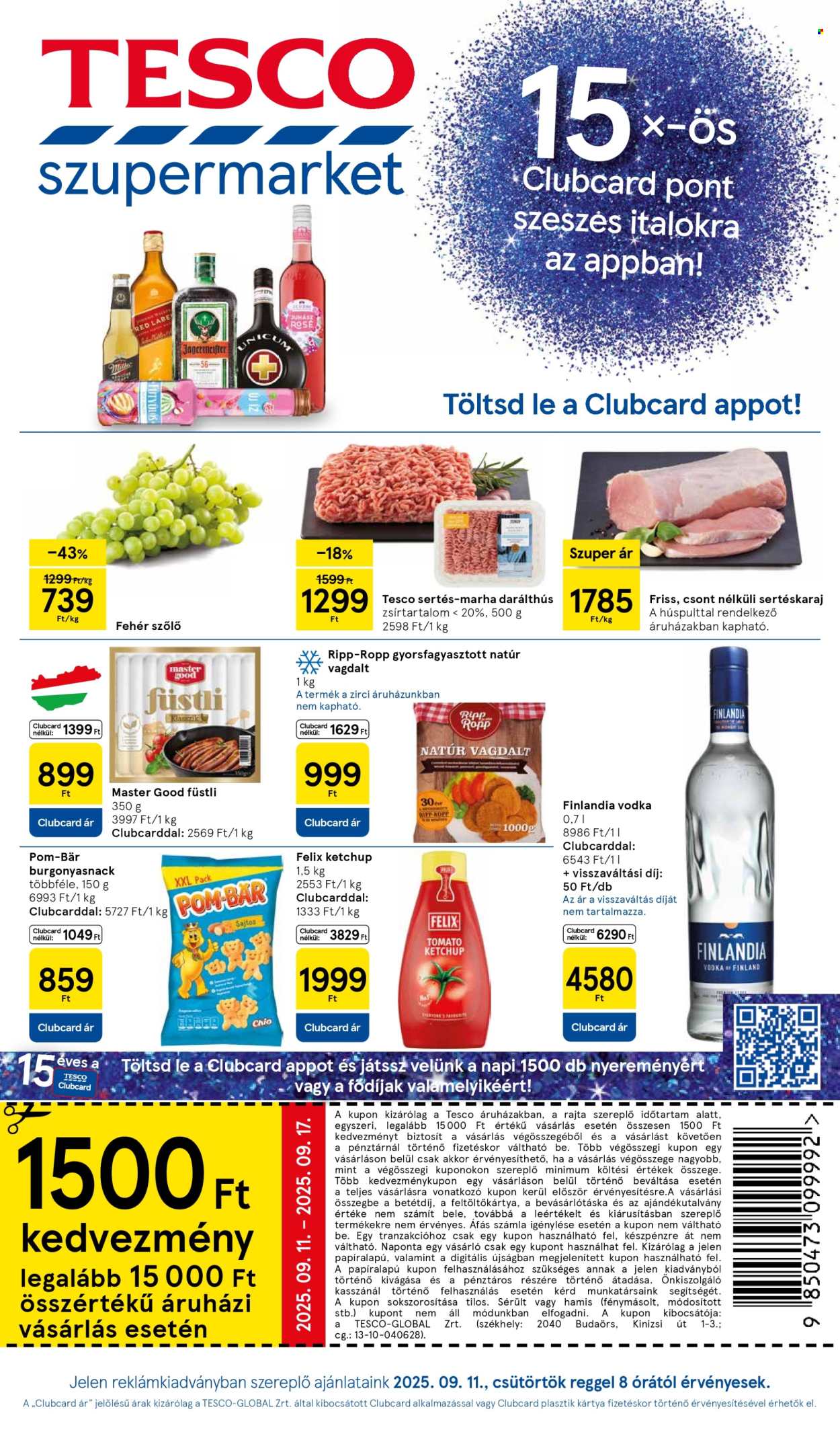 TESCO akciós újságok - 2025.09.11 - 2025.09.17. Oldal 1
