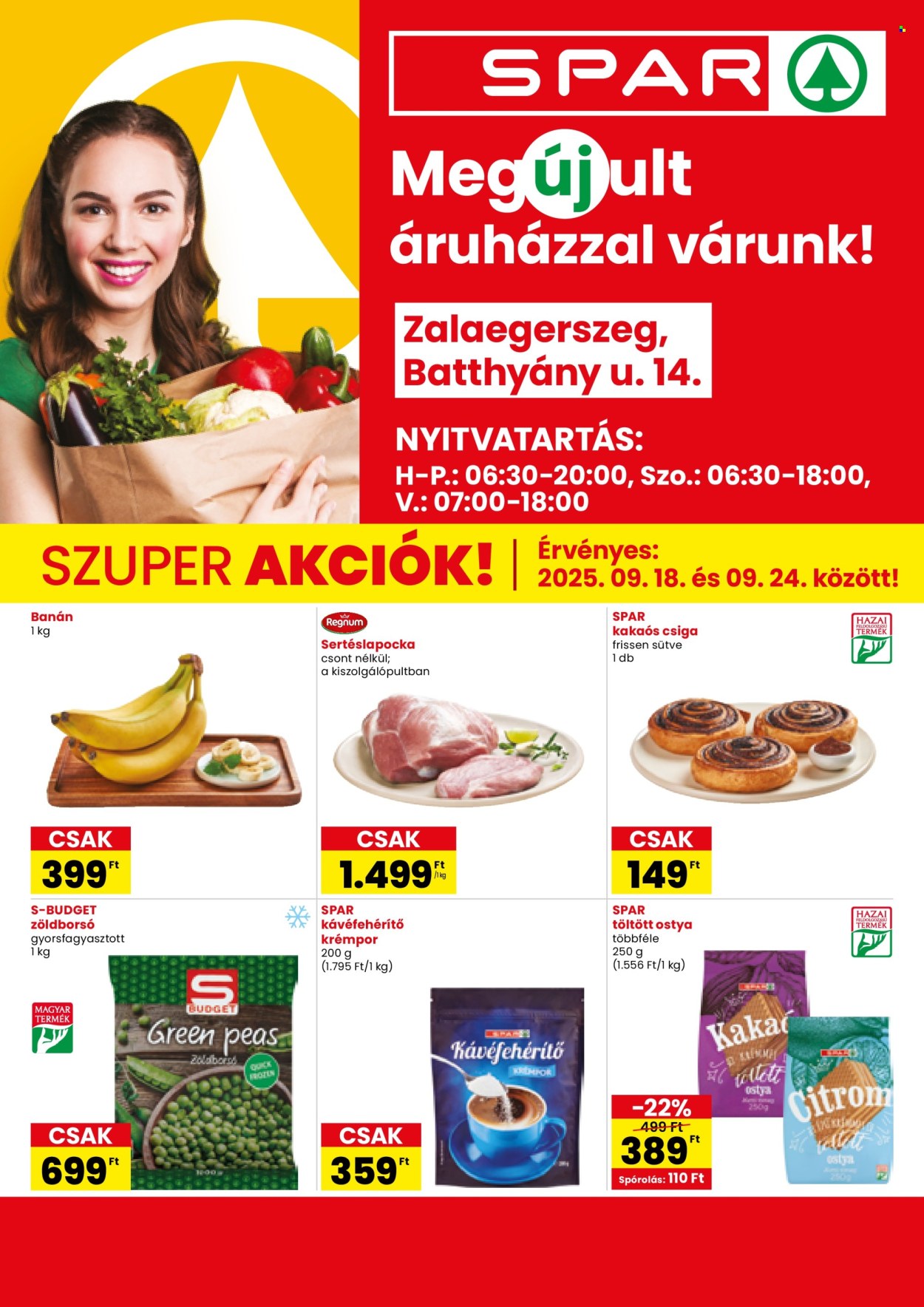 SPAR Szupermarket akciós újságok - 2025.09.18 - 2025.09.24. Oldal 1