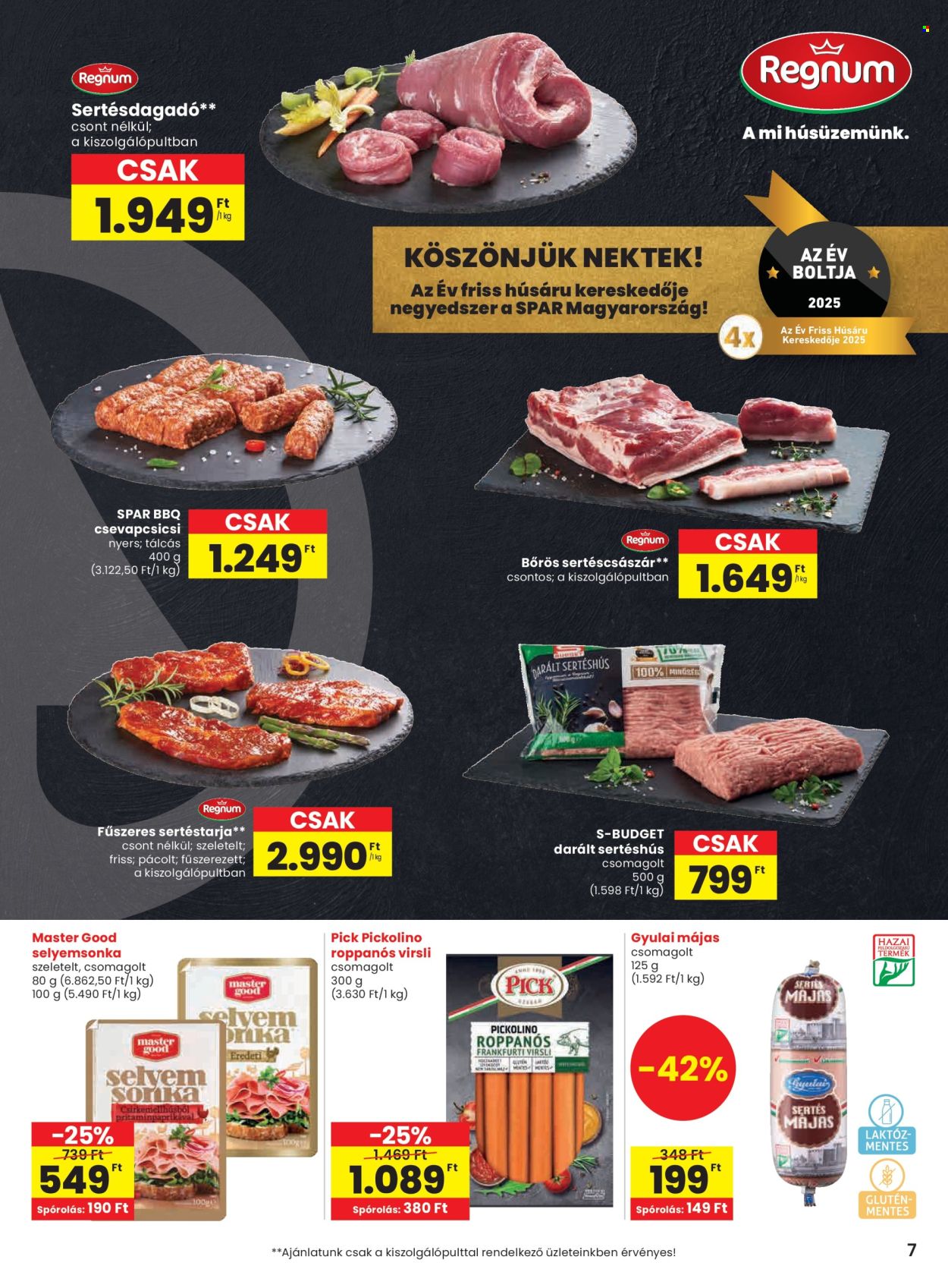 SPAR Szupermarket akciós újságok - 2025.09.18 - 2025.09.24. Oldal 7