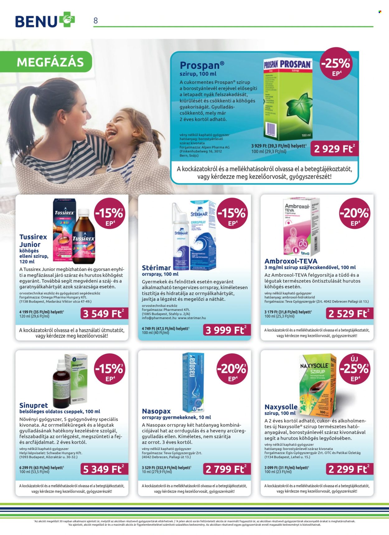 BENU Gyógyszertár akciós újságok - 2025.10.01 - 2025.10.31. Oldal 8