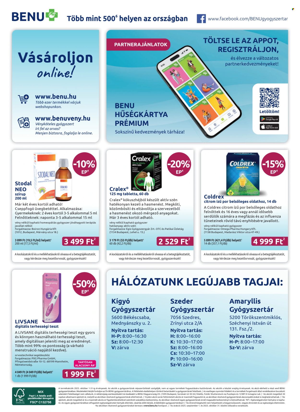 BENU Gyógyszertár akciós újságok - 2025.10.01 - 2025.10.31. Oldal 32