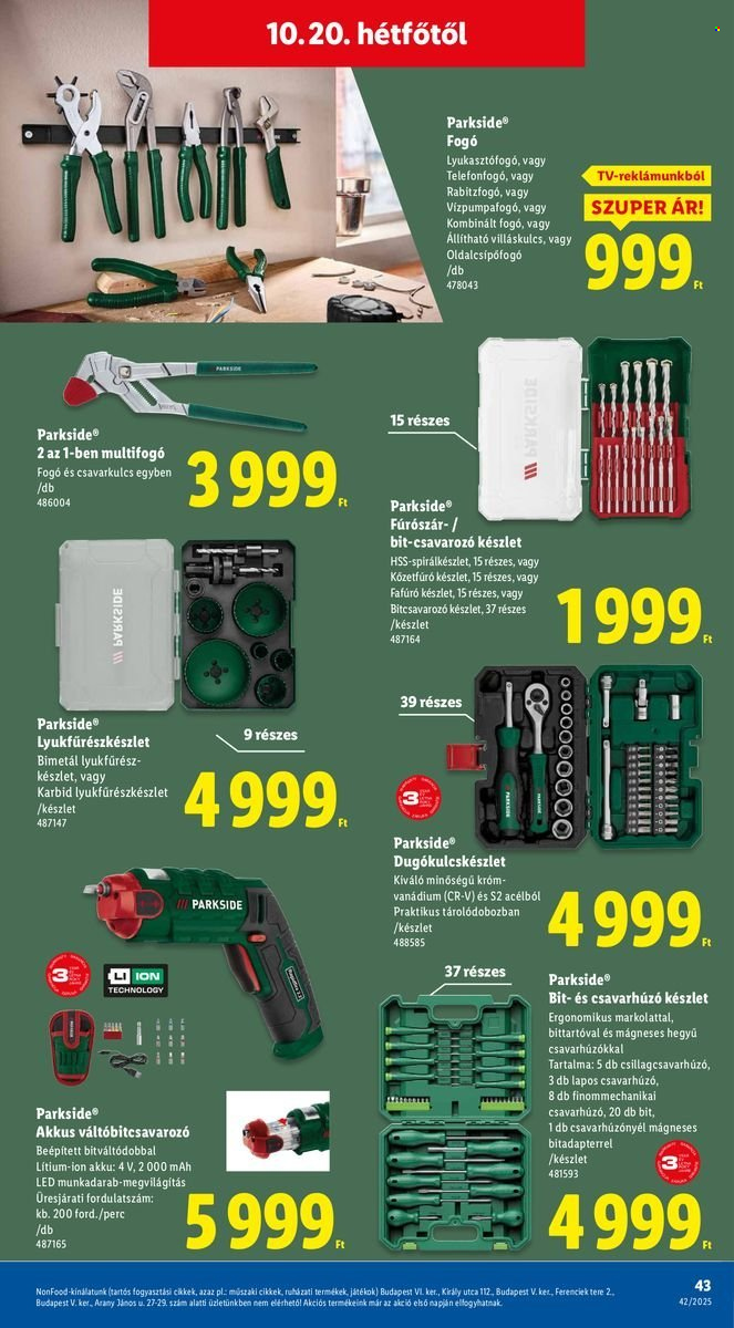Lidl akciós újságok - 2025.10.16 - 2025.10.22. Oldal 43