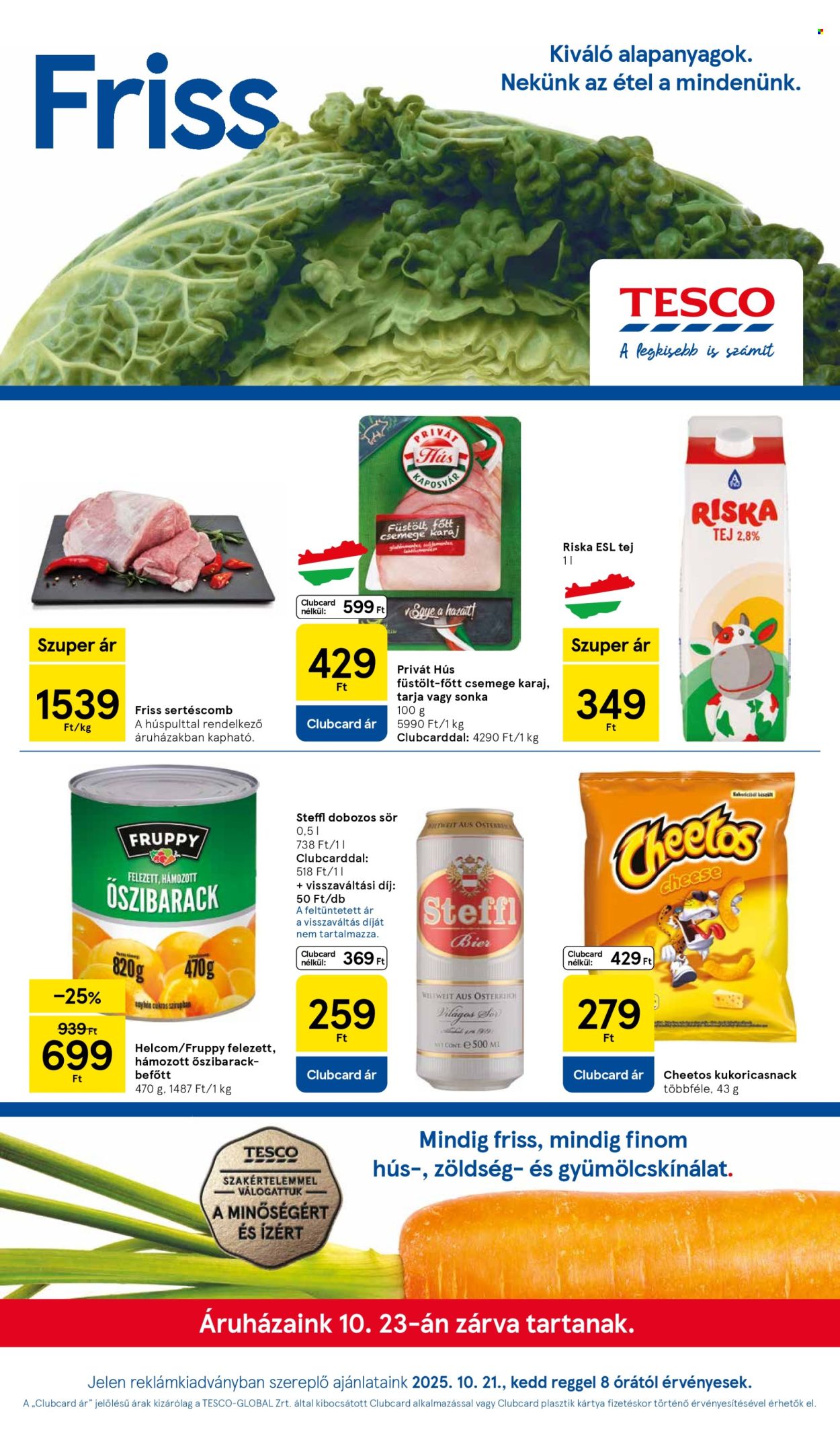 TESCO akciós újságok - 2025.10.21 - 2025.10.29. Oldal 1