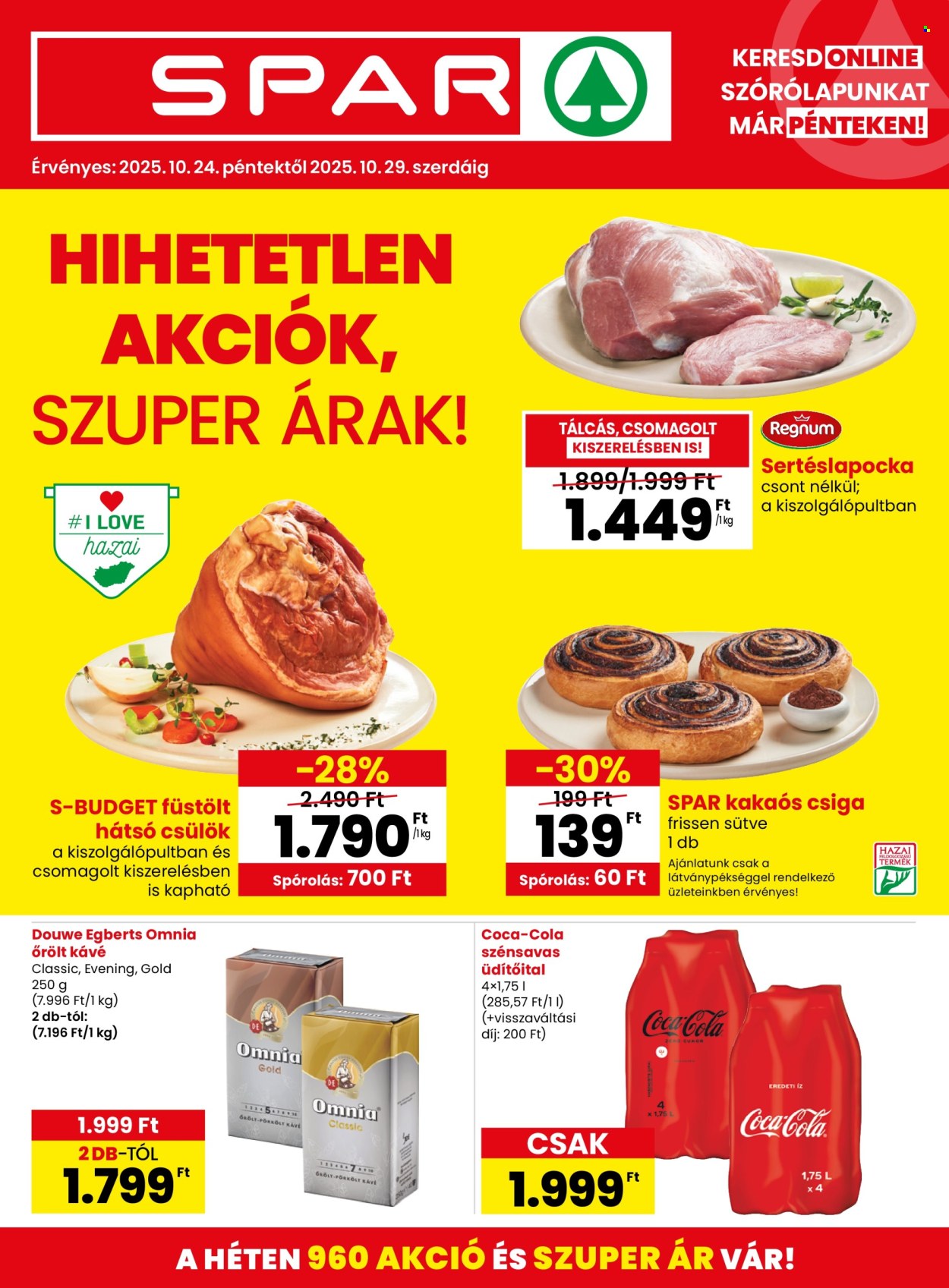 SPAR akciós újságok - 2025.10.24 - 2025.10.29. Oldal 1