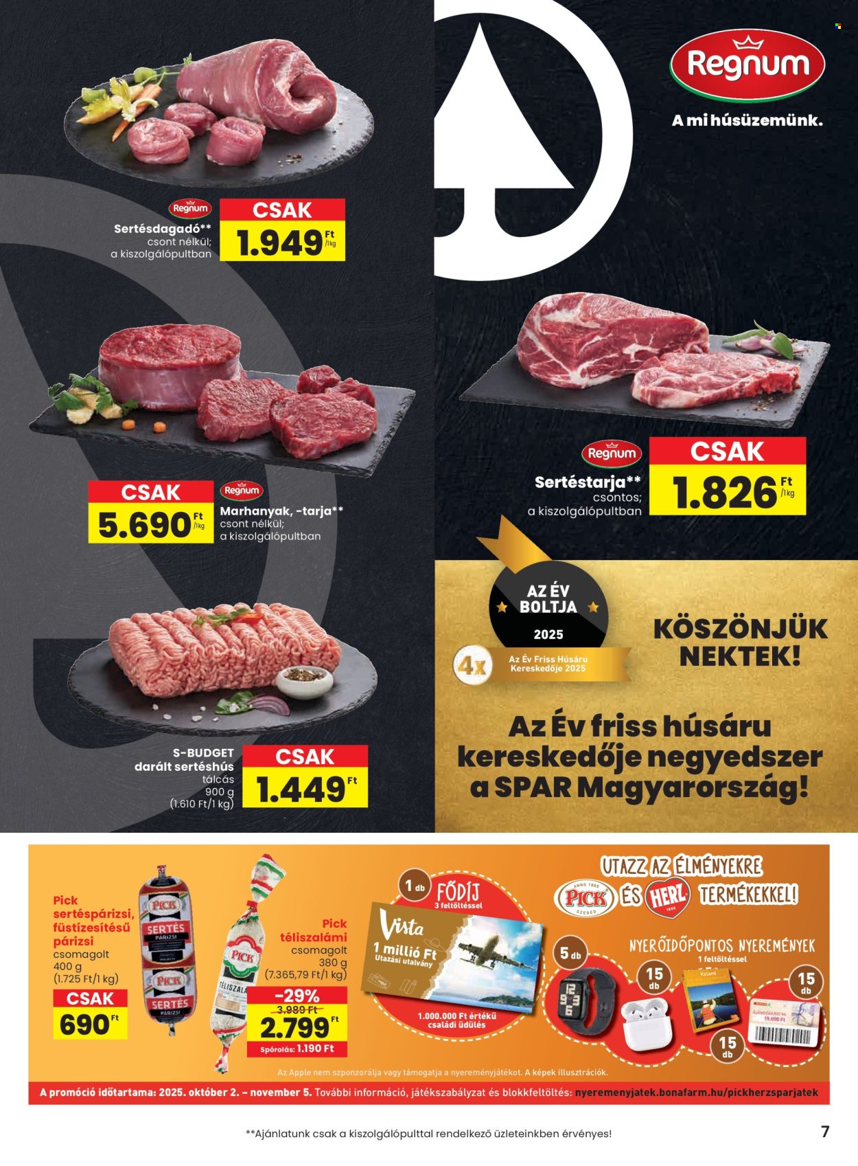 SPAR akciós újságok - 2025.10.24 - 2025.10.29. Oldal 7