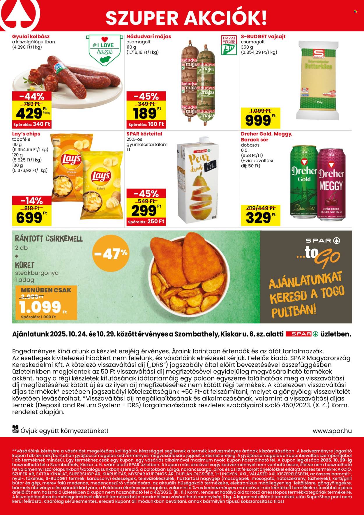 SPAR Szupermarket akciós újságok - 2025.10.24 - 2025.10.29. Oldal 2