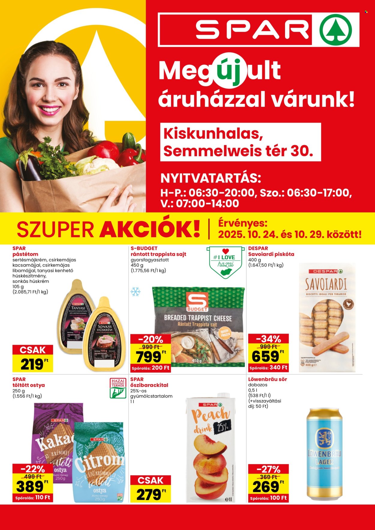 SPAR Szupermarket akciós újságok - 2025.10.24 - 2025.10.29. Oldal 1