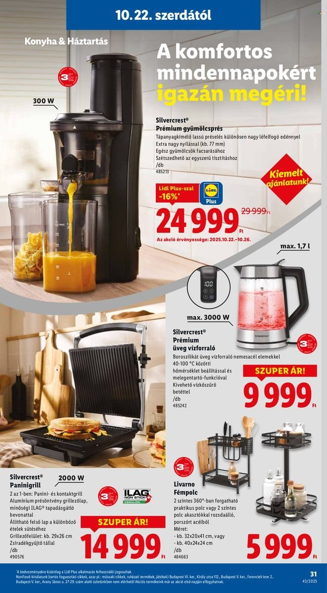 Lidl akciós újságok - 2025.10.22 - 2025.10.29. Oldal 31