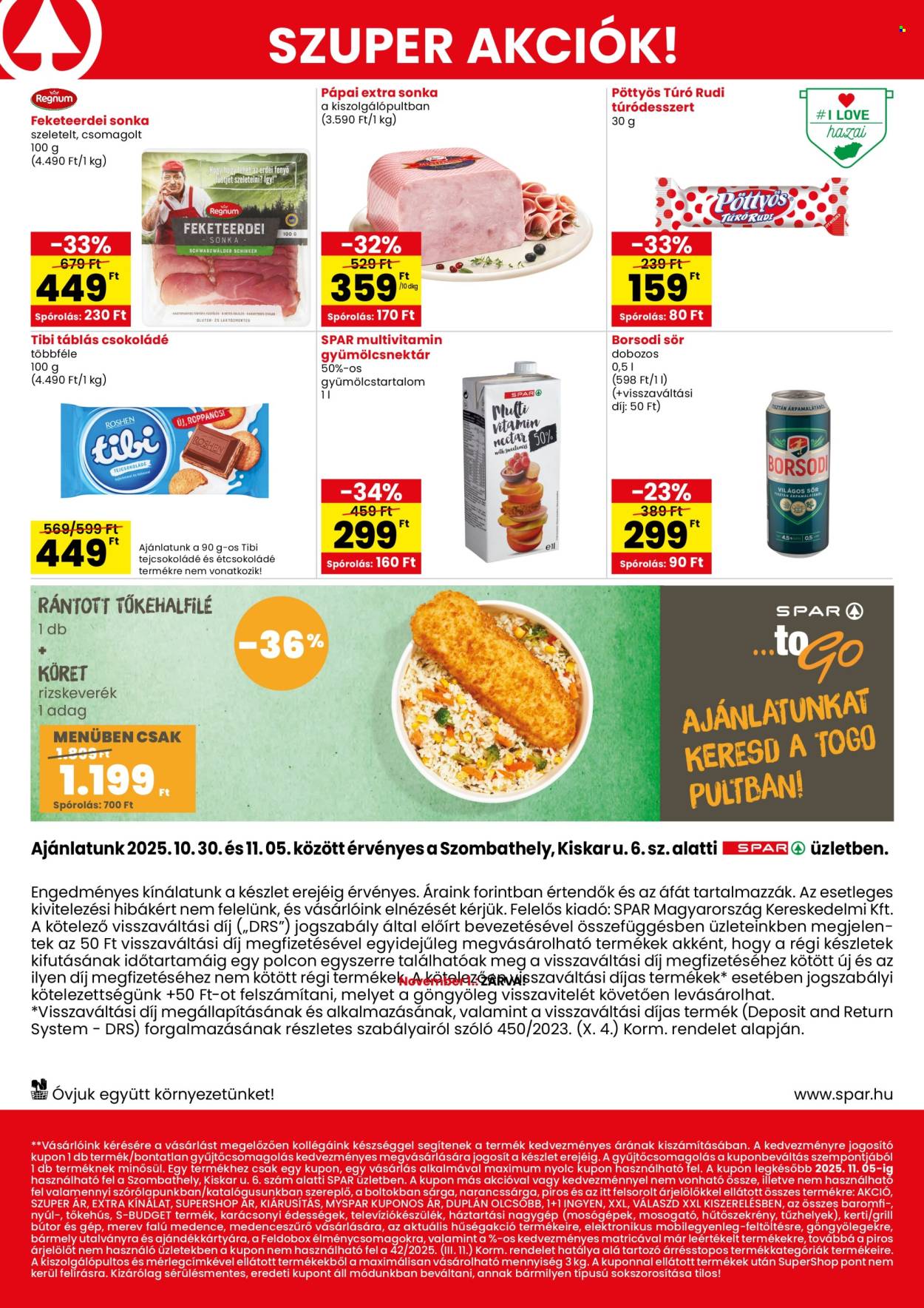 SPAR Szupermarket akciós újságok - 2025.10.30 - 2025.11.05. Oldal 2