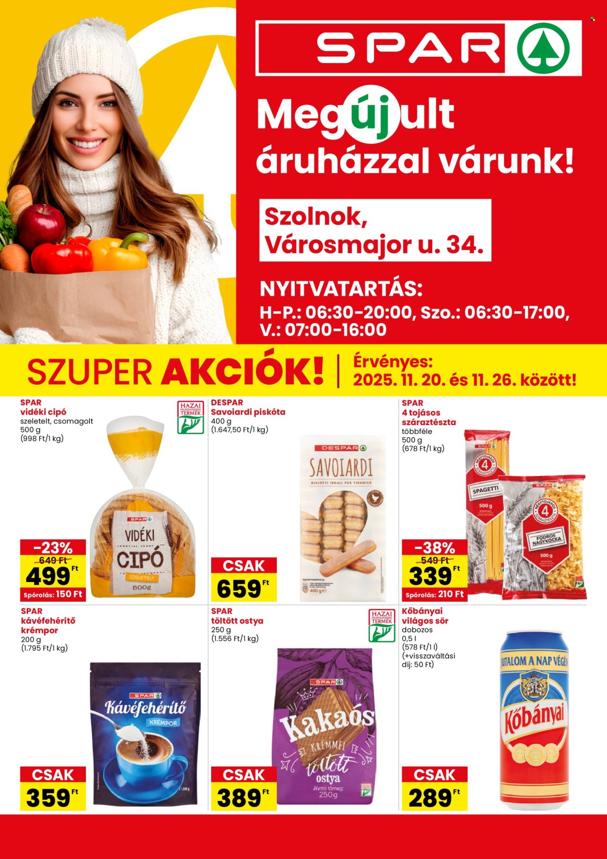 SPAR Szupermarket akciós újságok - 2025.11.20 - 2025.11.26. Oldal 1