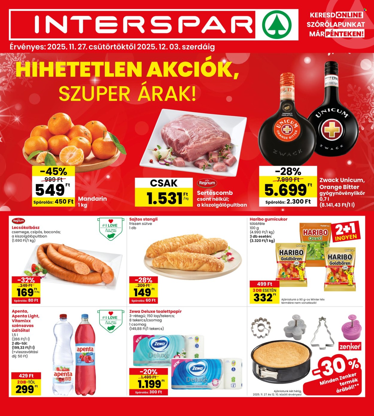 INTERSPAR akciós újságok - 2025.11.27 - 2025.12.03. Oldal 1