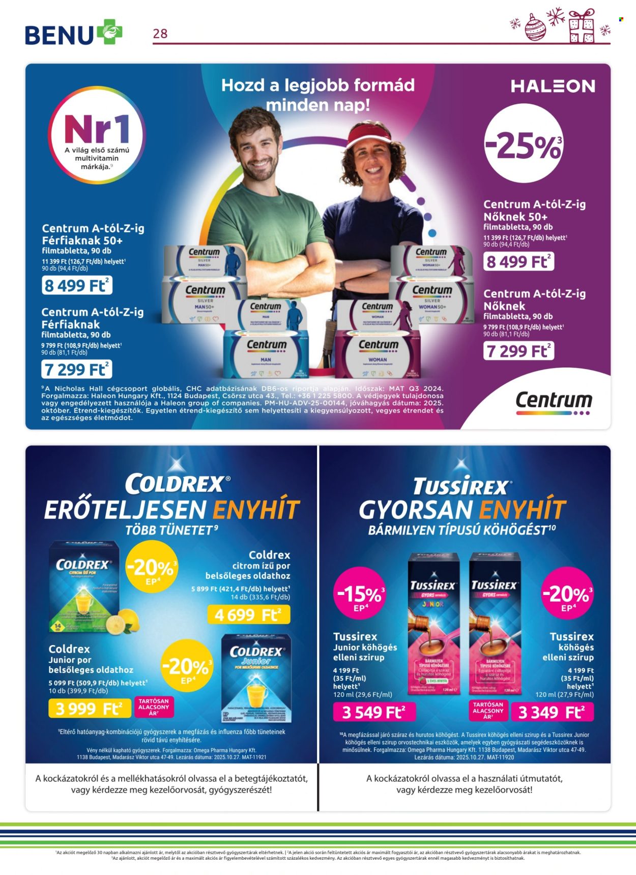 BENU Gyógyszertár akciós újságok - 2025.12.01 - 2025.12.31. Oldal 28