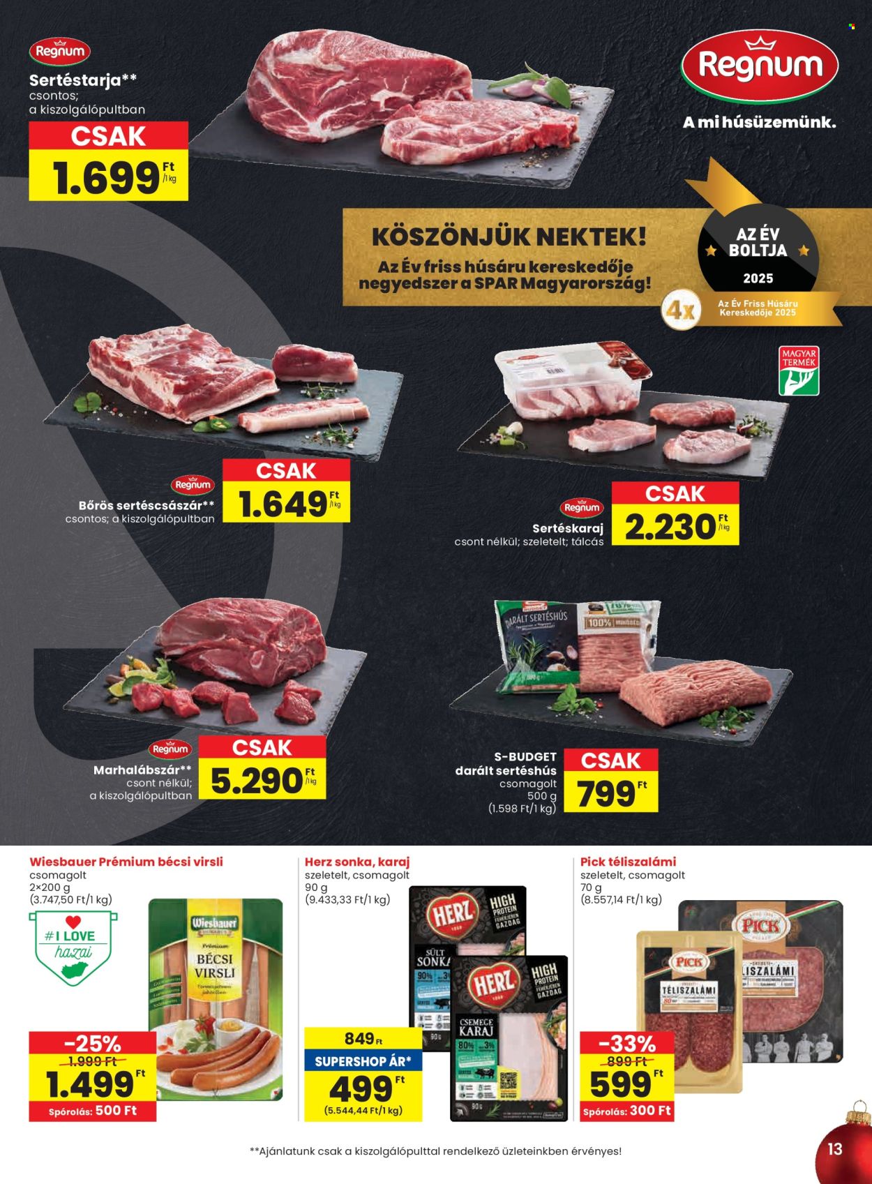 SPAR akciós újságok - 2025.12.11 - 2025.12.17. Oldal 13