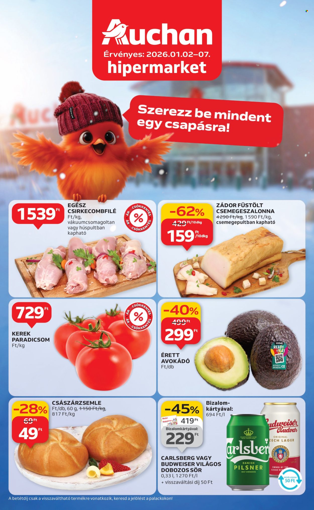 Auchan akciós újságok - 2026.01.02 - 2026.01.07. Oldal 1