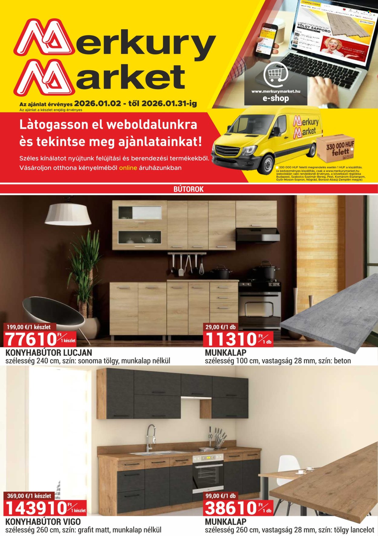Merkury Market akciós újságok - 2026.01.02 - 2026.01.31. Oldal 1