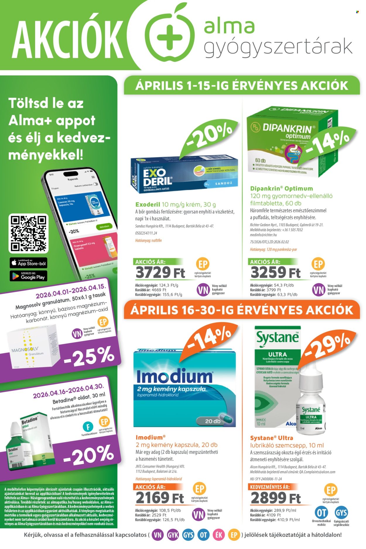 Alma Gyógyszertárak akciós újságok - 2026.04.01 - 2026.04.30. Oldal 1