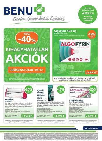 Újság BENU Gyógyszertár - 2026.04.01 - 2026.04.30.