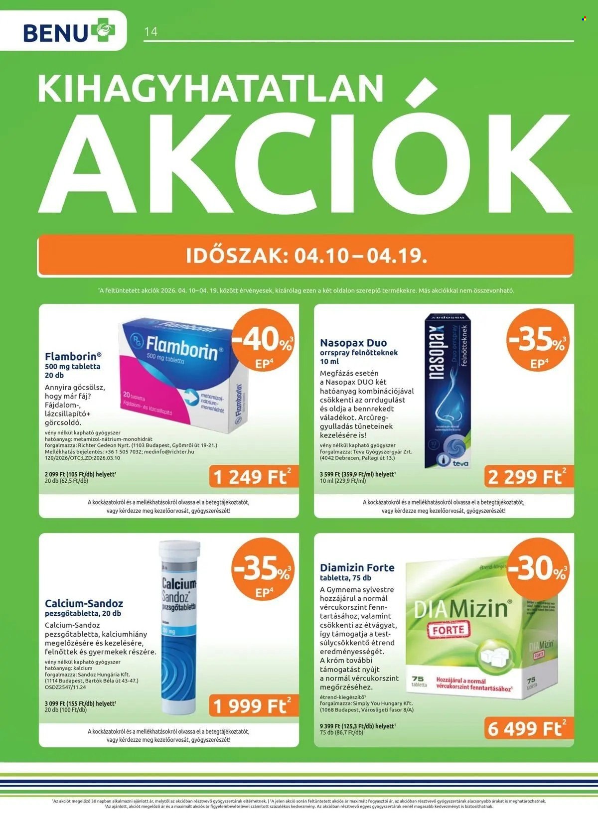 BENU Gyógyszertár akciós újságok - 2026.04.01 - 2026.04.30. Oldal 15