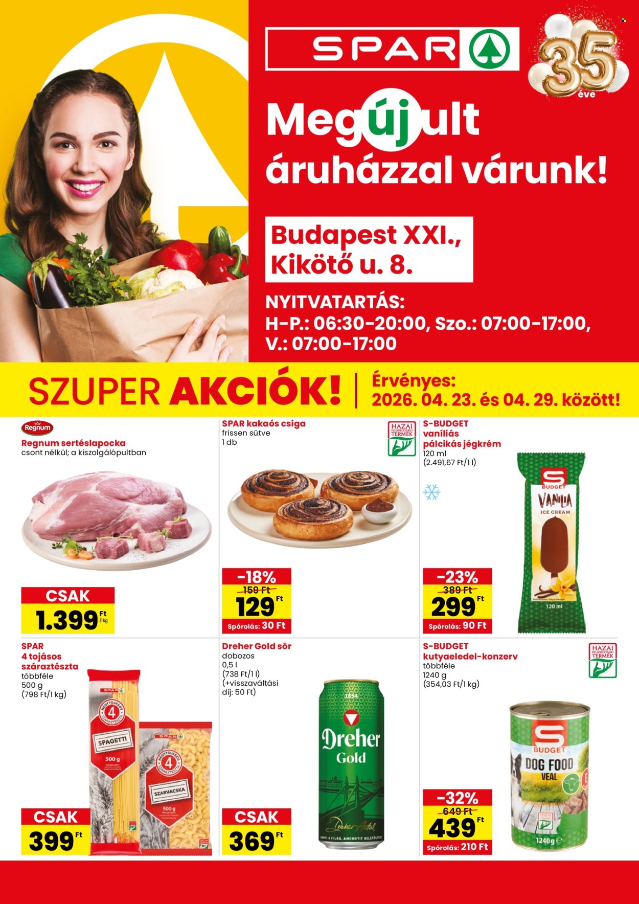 SPAR Szupermarket akciós újságok - 2026.04.23 - 2026.04.29. Oldal 1