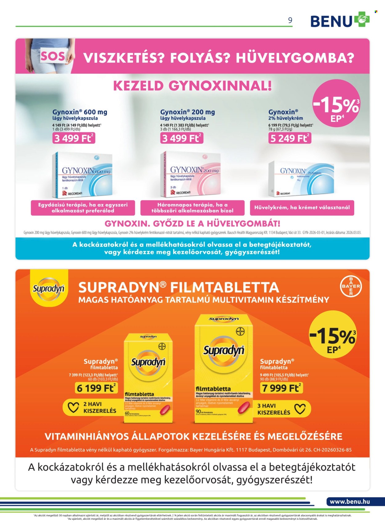 BENU Gyógyszertár akciós újságok - 2026.05.01 - 2026.05.31. Oldal 9