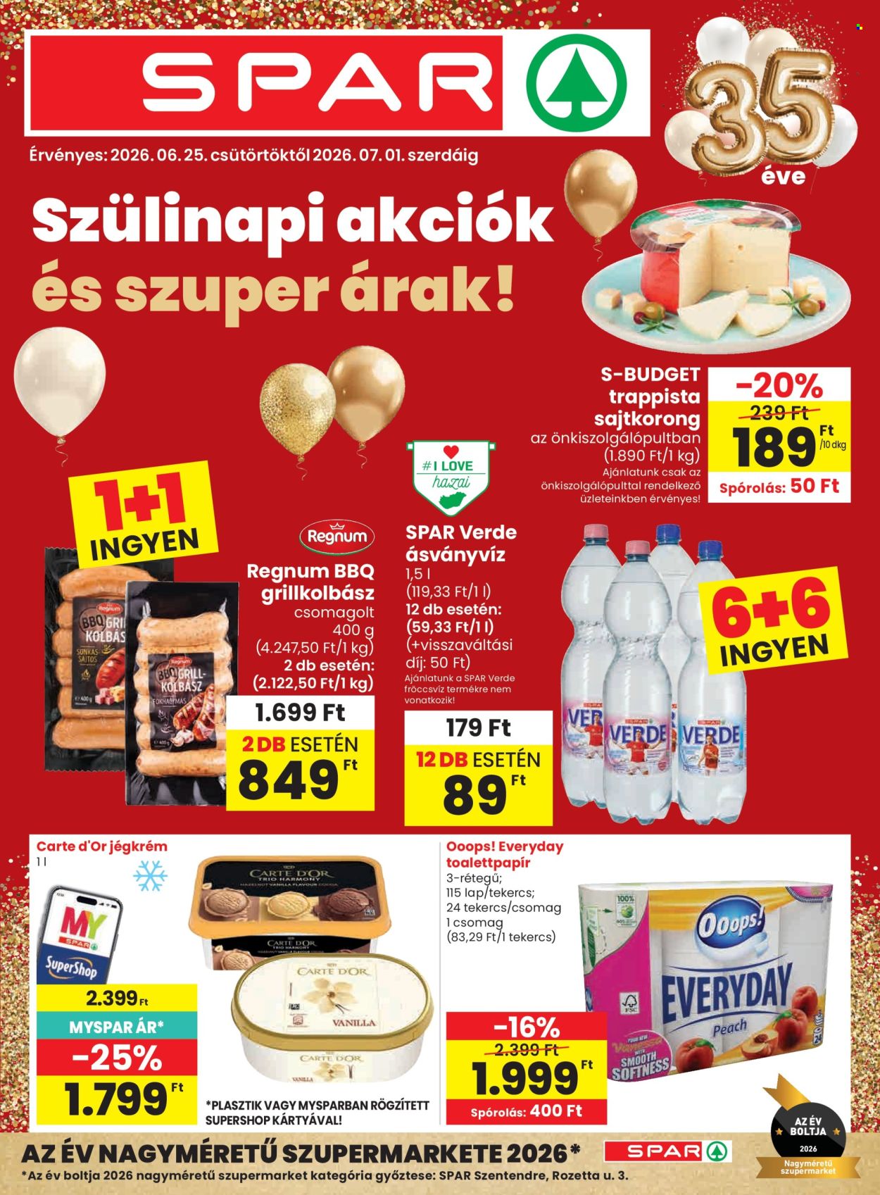 SPAR akciós újságok - 2026.06.25 - 2026.07.01. Oldal 1