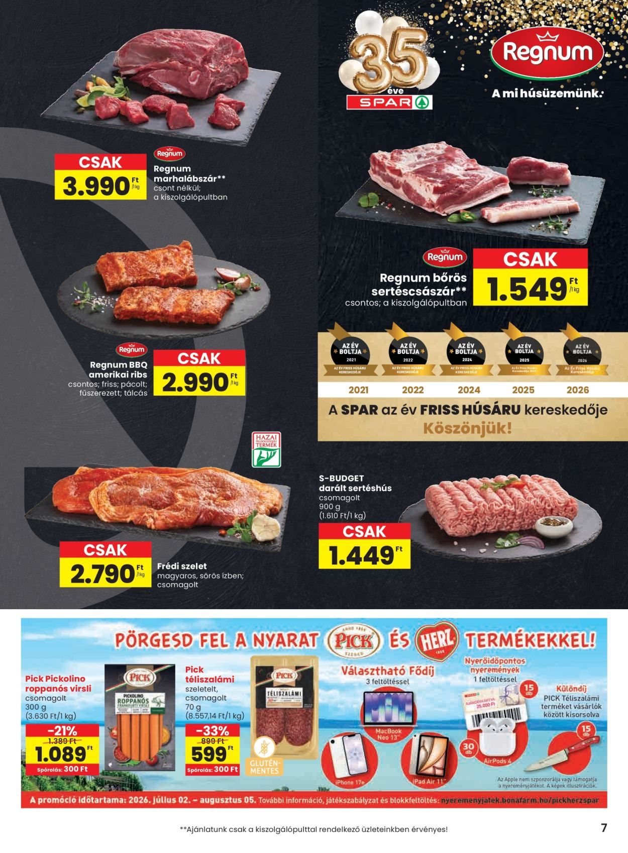 SPAR akciós újságok - 2026.07.02 - 2026.07.08. Oldal 7