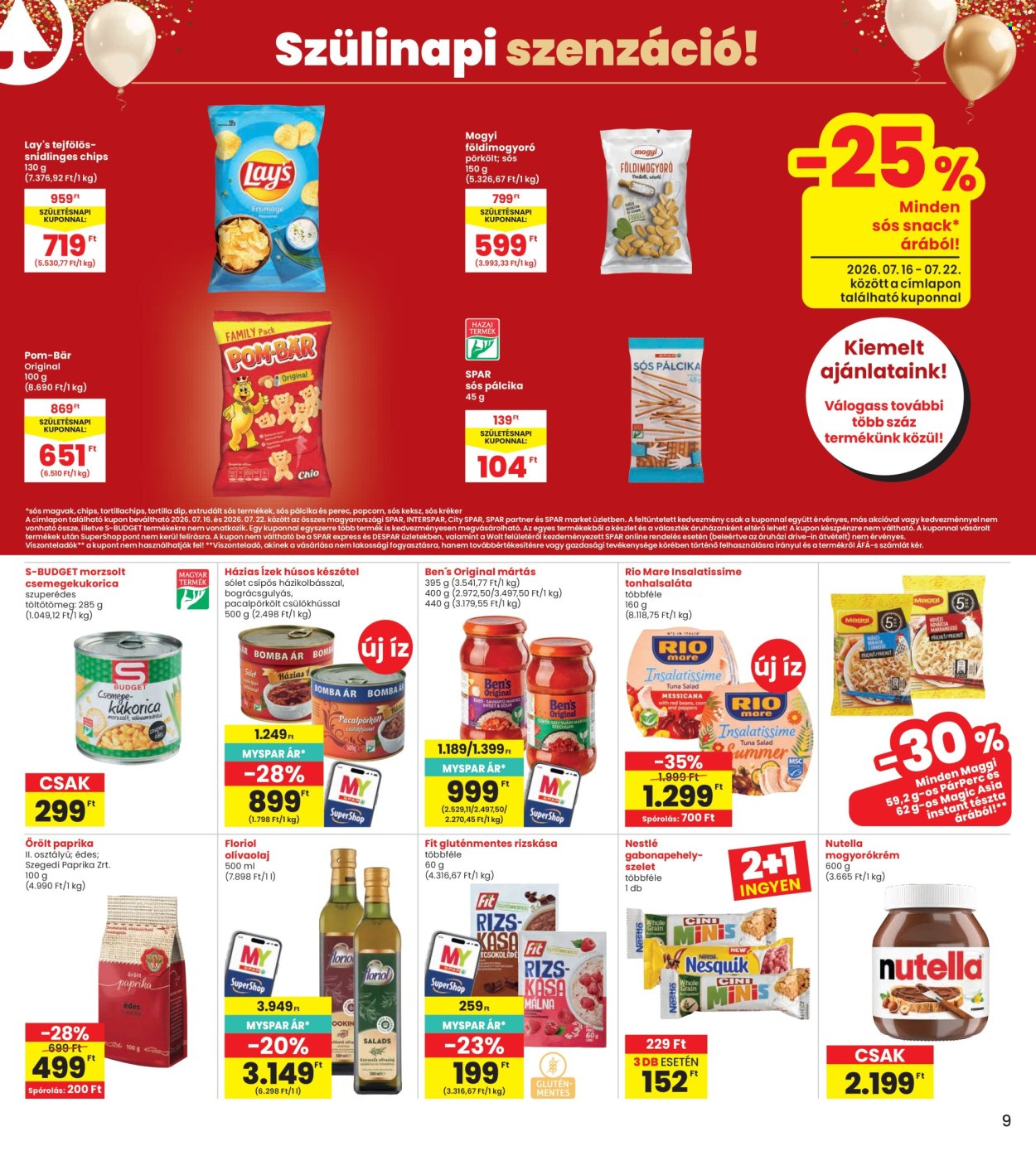 INTERSPAR akciós újságok - 2026.07.16 - 2026.07.22. Oldal 9