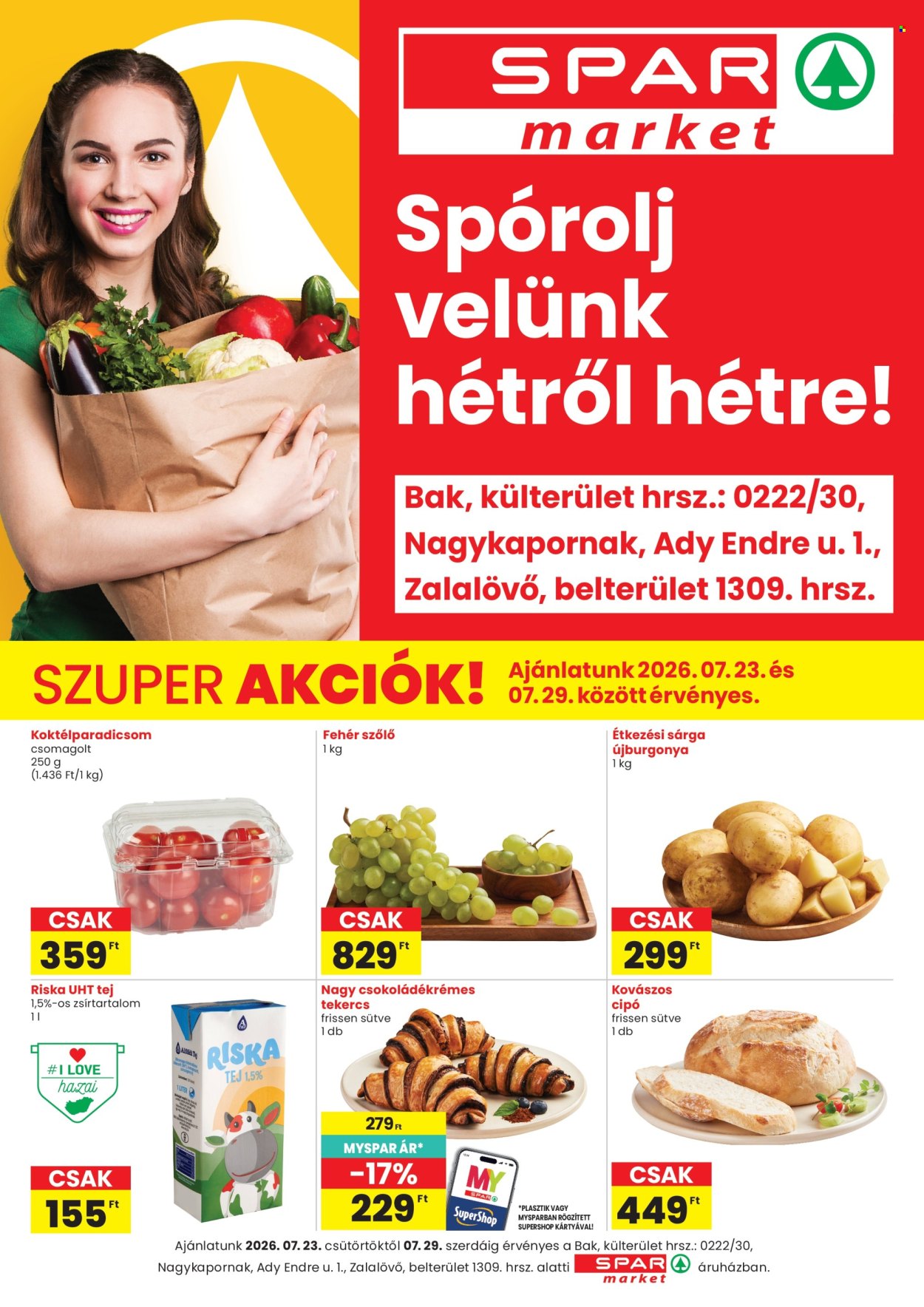 SPAR market akciós újságok - 2026.07.23 - 2026.07.29. Oldal 1