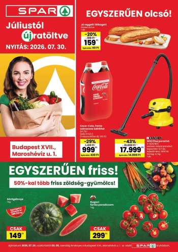 Újság SPAR Szupermarket - 2026.07.30 - 2026.08.05.