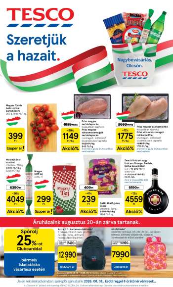 Újság TESCO - 2026.08.18 - 2026.08.26.