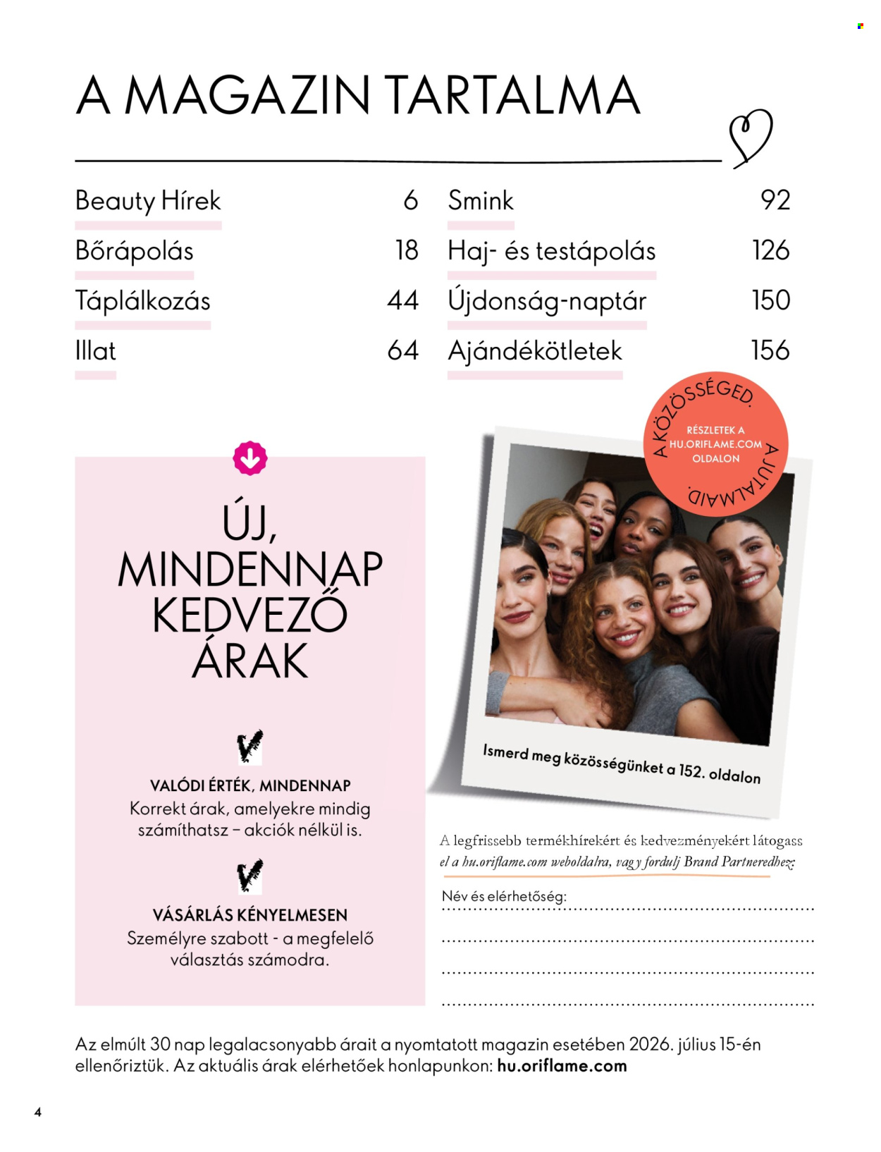 Oriflame akciós újságok - 2026.09.30 - 2026.10.11. Oldal 4