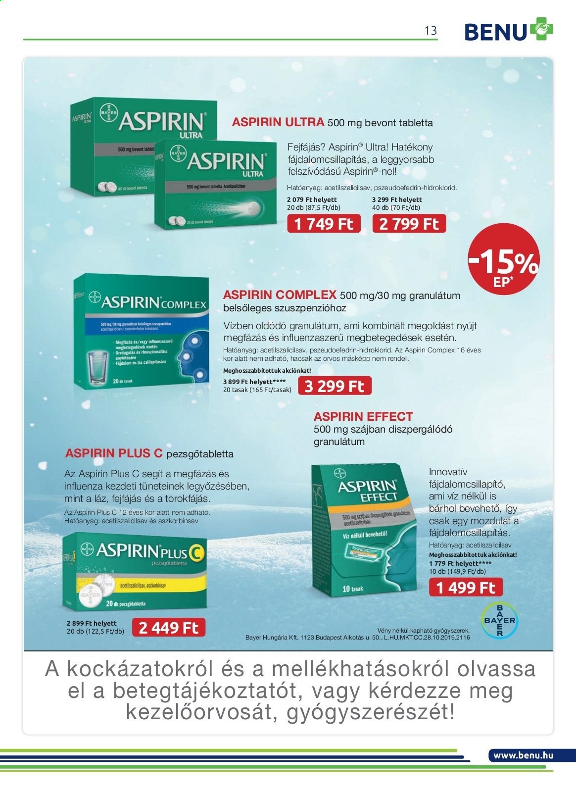 BENU Gyógyszertár akciós újságok - 2021.01.01 - 2021.01.31. Oldal 13