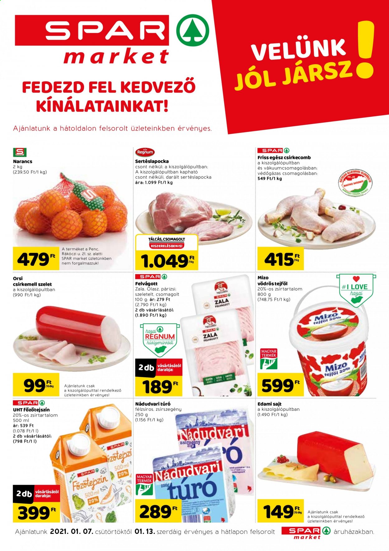 SPAR market akciós újságok - 2021.01.07 - 2021.01.13. Oldal 1