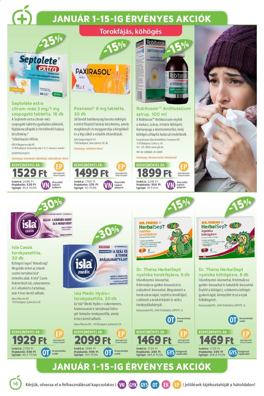 Alma Gyógyszertárak akciós újságok - 2021.01.01 - 2021.01.31. Oldal 16