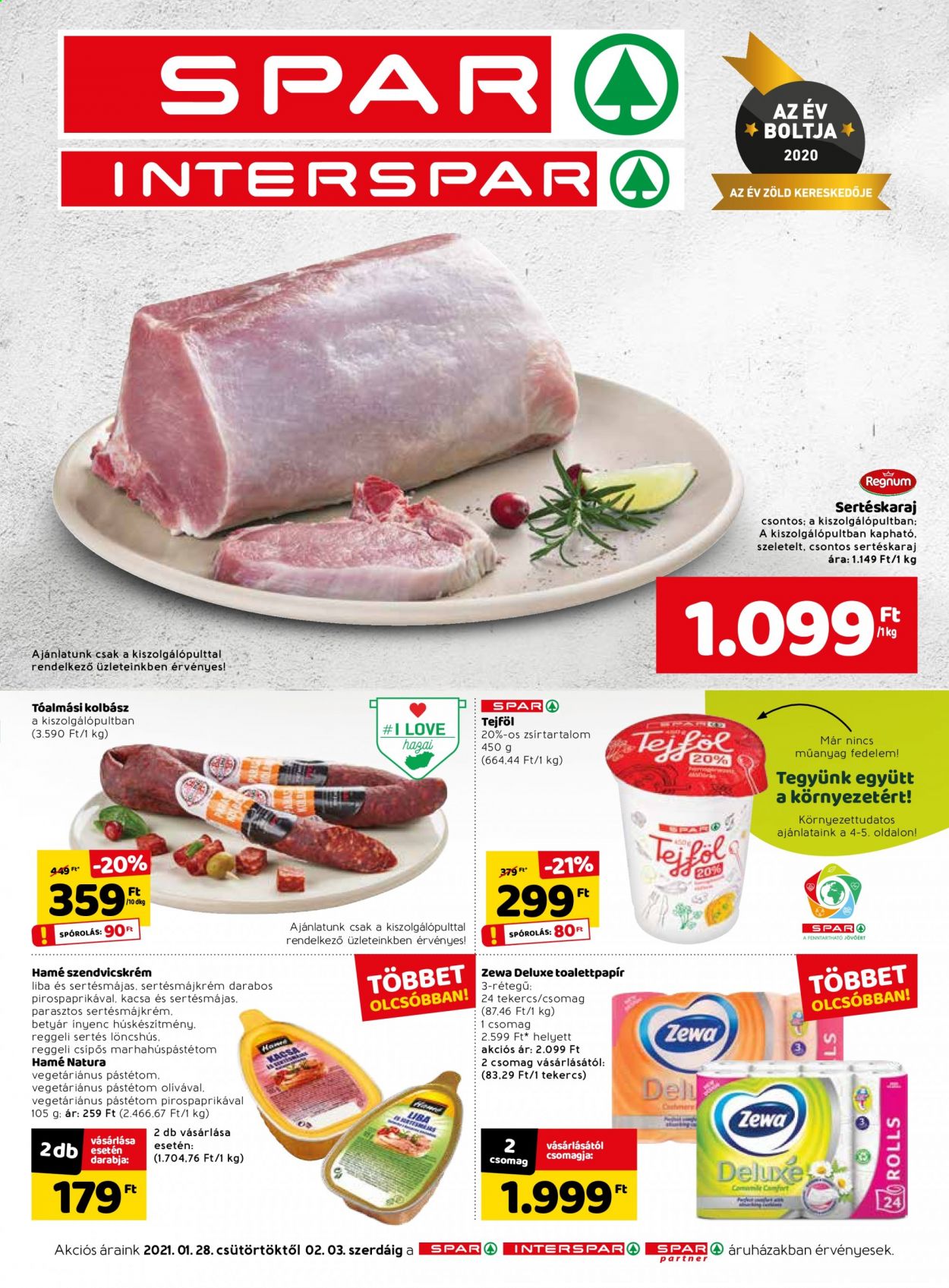 SPAR akciós újságok - 2021.01.28 - 2021.02.03. Oldal 1