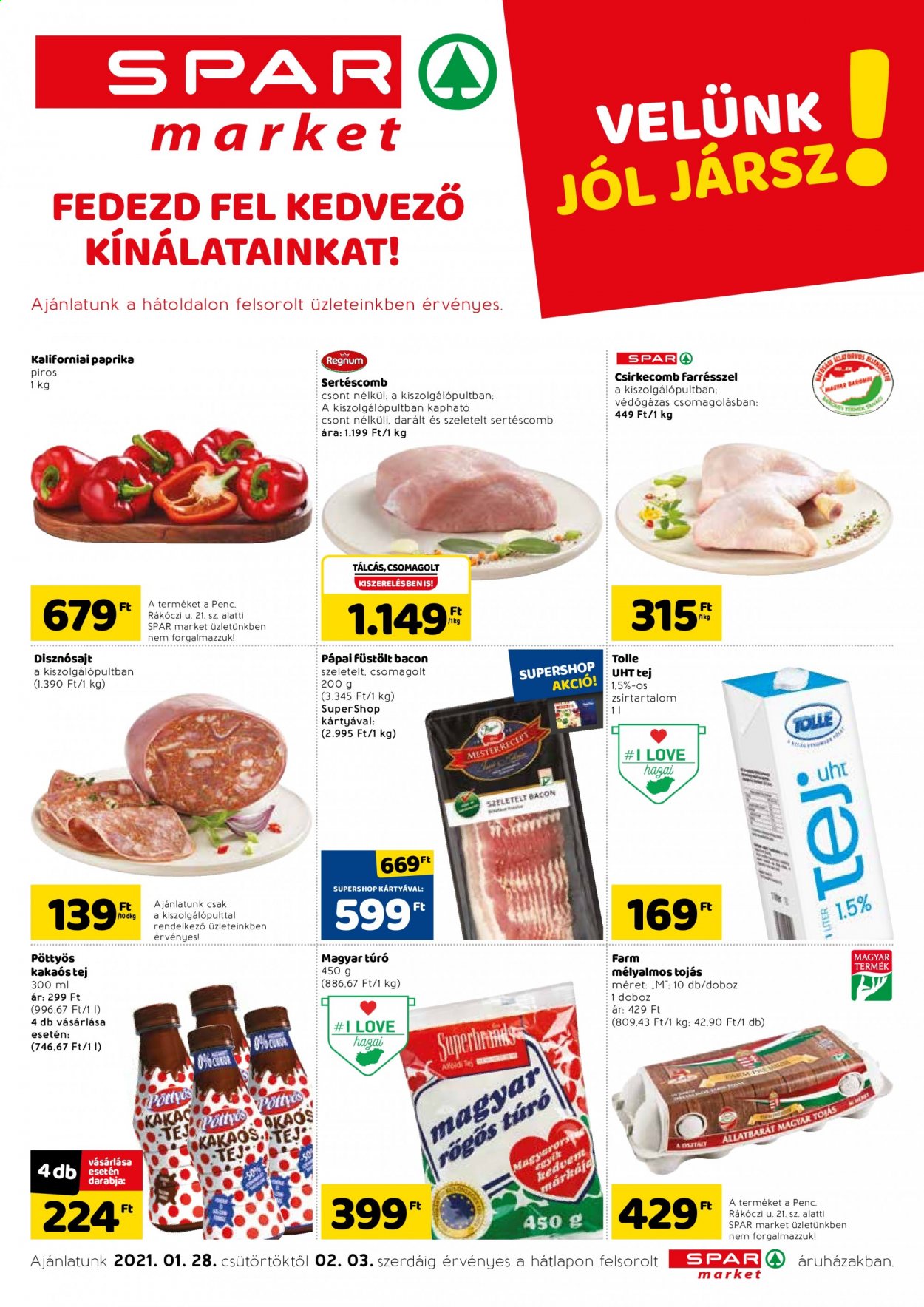 SPAR market akciós újságok - 2021.01.28 - 2021.02.03. Oldal 1