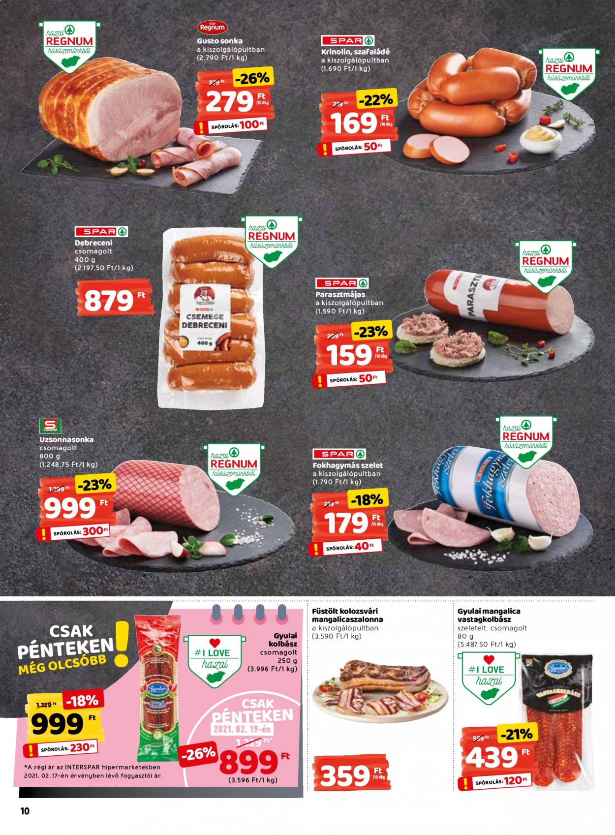 INTERSPAR akciós újságok - 2021.02.18 - 2021.02.24. Oldal 10