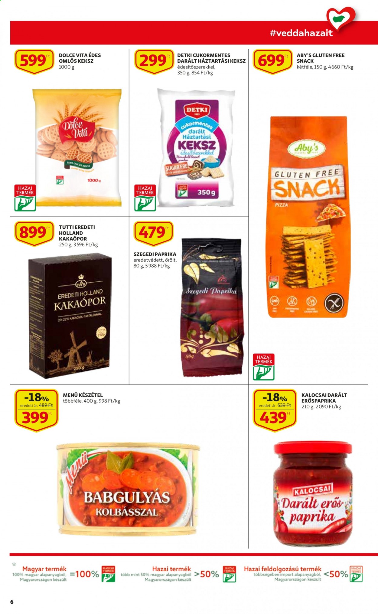 thumbnail - Auchan akciós újsága  - 2021.03.04 - 2021.03.10 - Akciós termékek - pizza, paprika, keksz, Aby’s, háztartási keksz.  6. Oldal