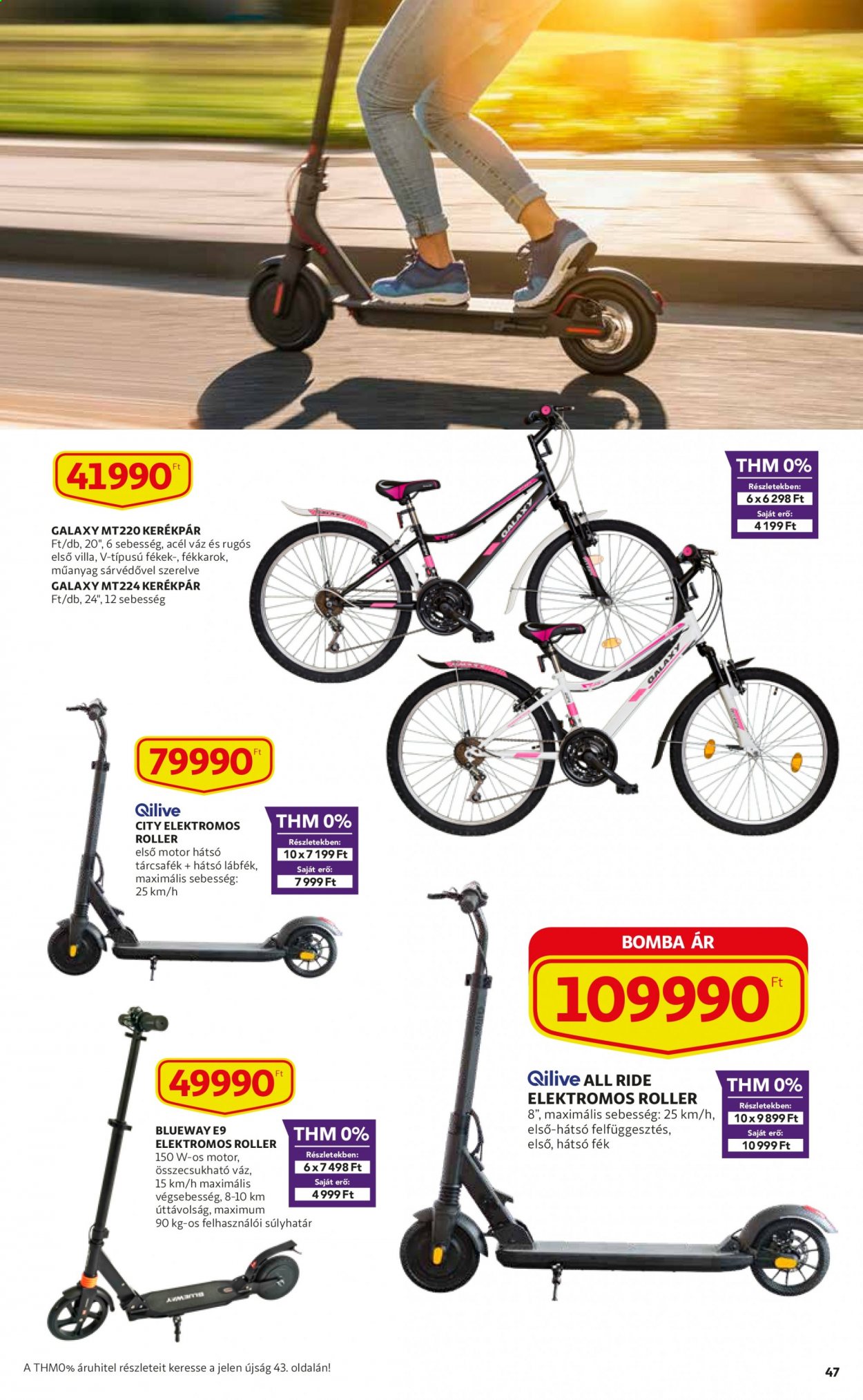 thumbnail - Auchan akciós újsága  - 2021.03.04 - 2021.03.10 - Akciós termékek - Samsung Galaxy, roller, elektromos roller, kerékpár.  47. Oldal