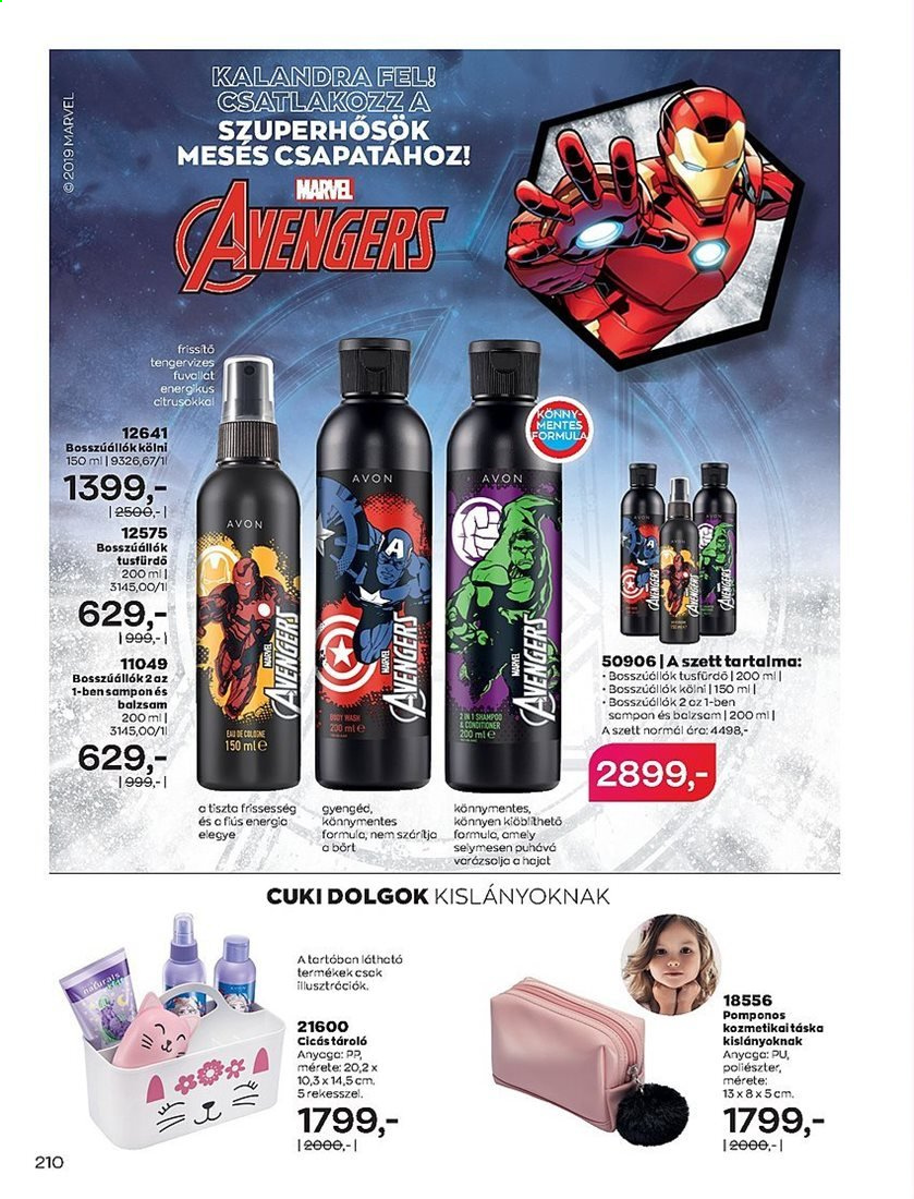 thumbnail - Avon akciós újsága  - 2021.03.01 - 2021.03.31 - Akciós termékek - Avengers, tusfürdő, Marvel.  210. Oldal
