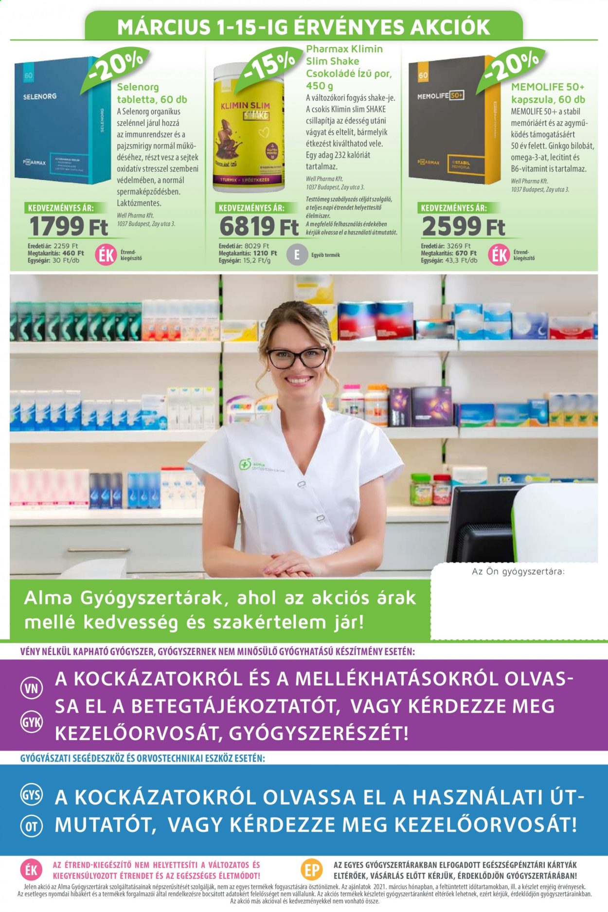 Alma Gyógyszertárak akciós újságok - 2021.03.01 - 2021.03.31. Oldal 20