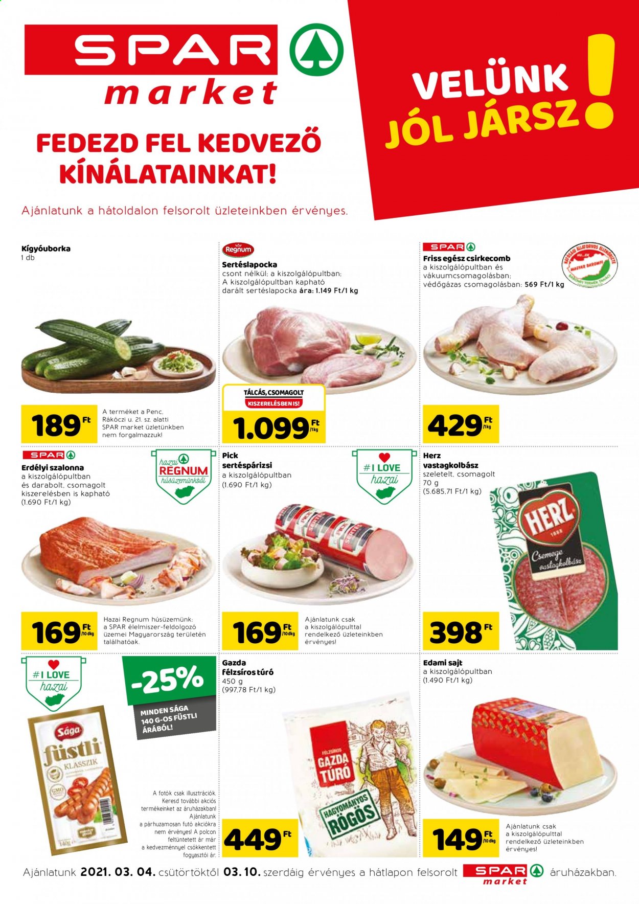 SPAR market akciós újságok - 2021.03.04 - 2021.03.10. Oldal 1