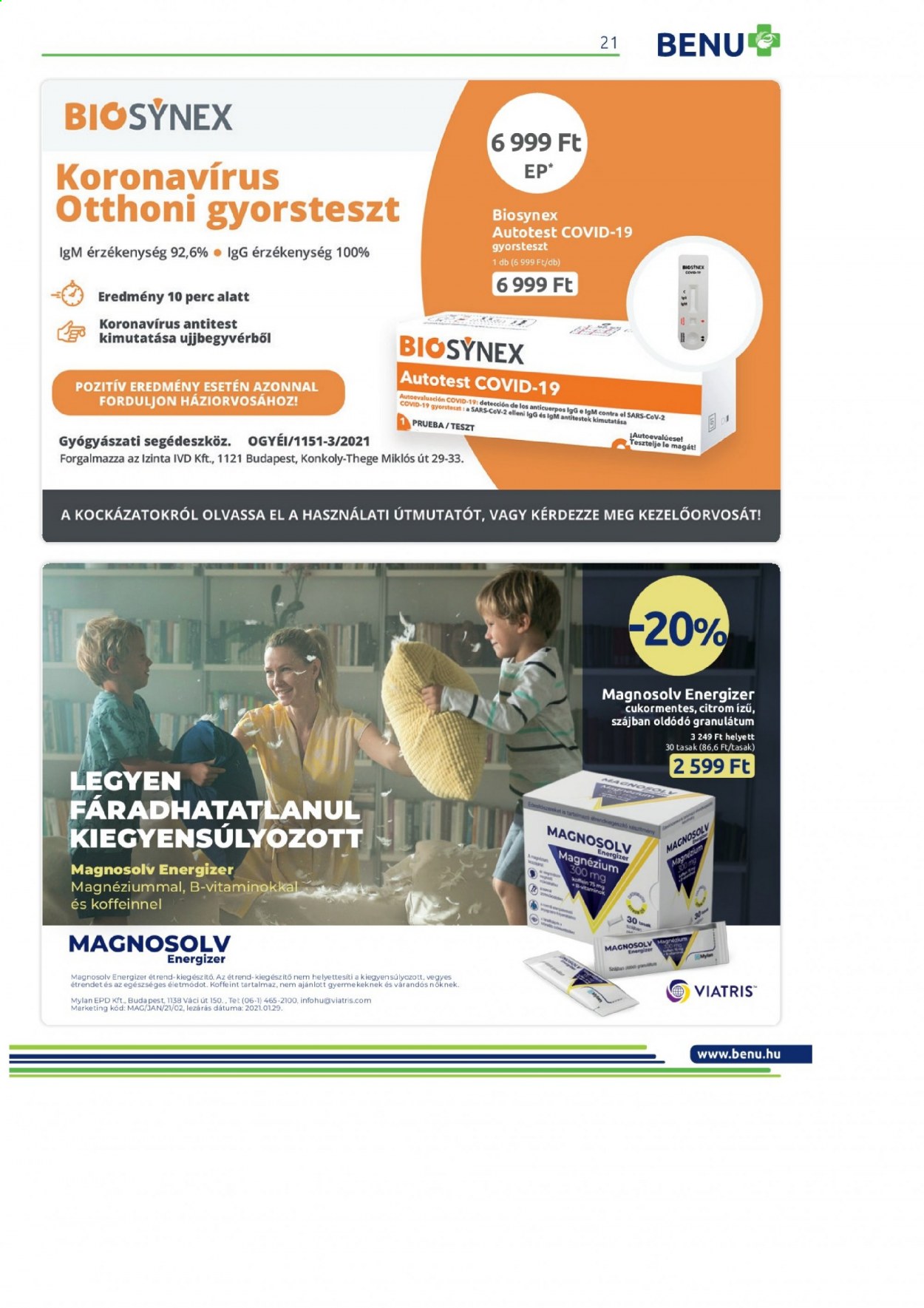 BENU Gyógyszertár akciós újságok - 2021.03.01 - 2021.03.31. Oldal 21