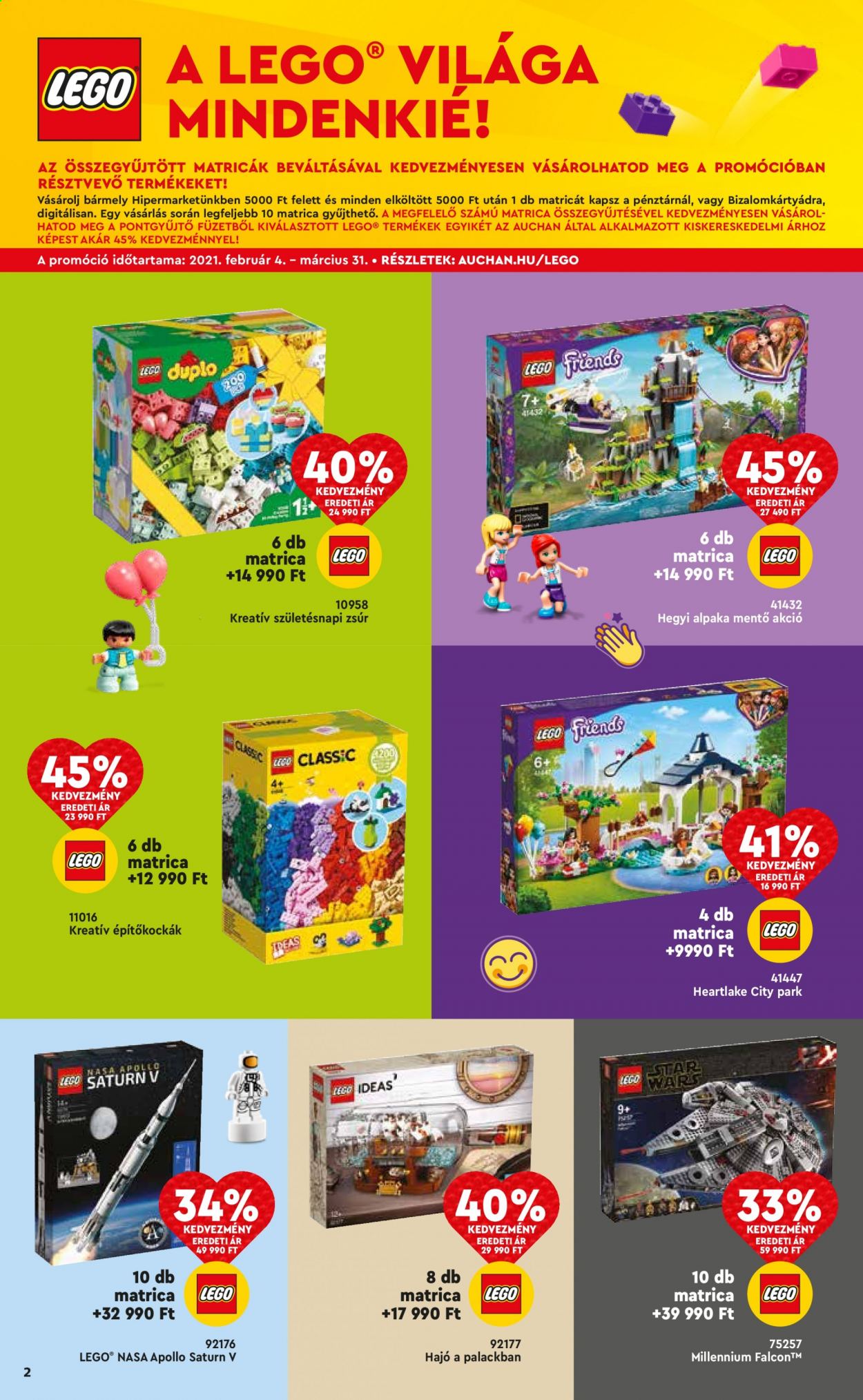 thumbnail - Auchan akciós újsága  - 2021.03.18 - 2021.03.24 - Akciós termékek - építőjátékok, LEGO.  2. Oldal