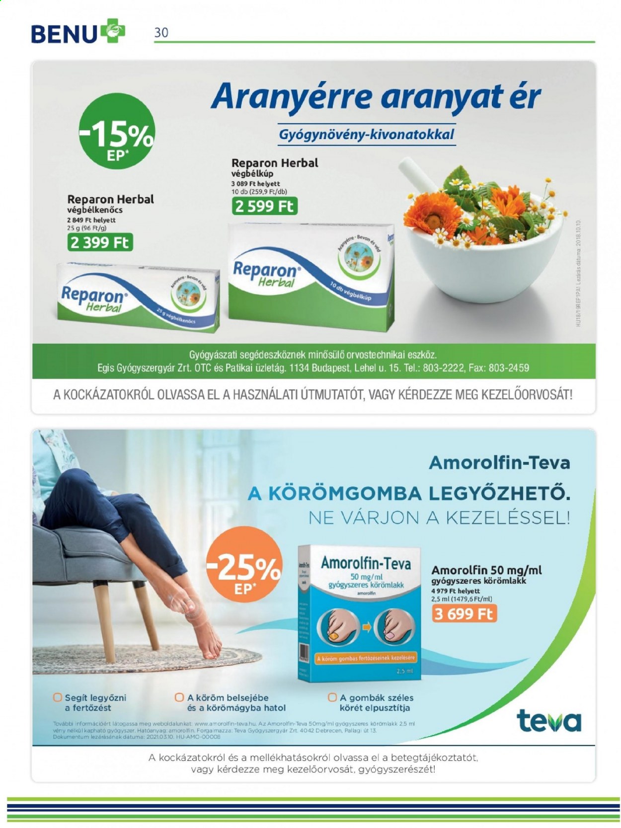 BENU Gyógyszertár akciós újságok - 2021.04.01 - 2021.04.30. Oldal 30