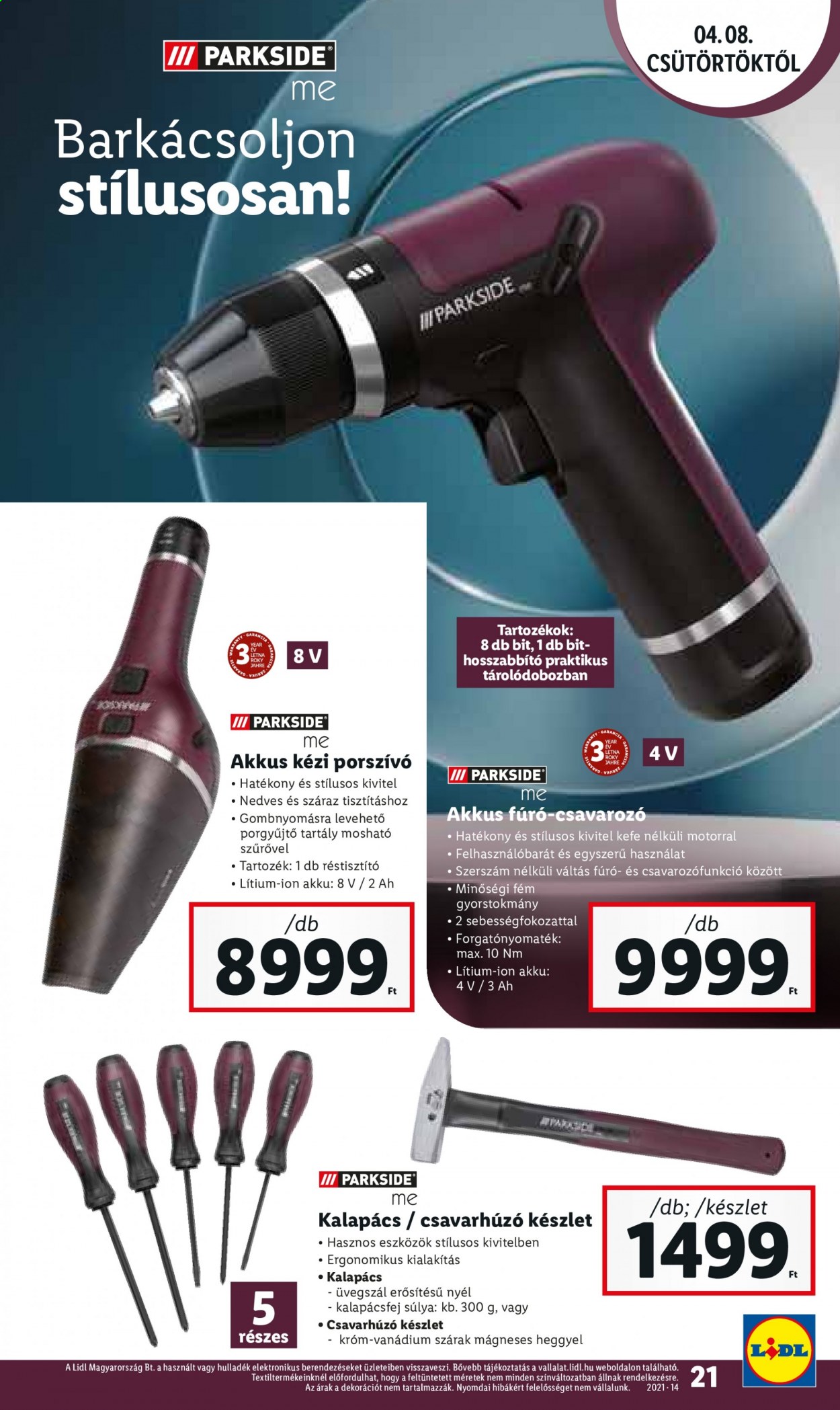 Lidl akciós újságok - 2021.04.08 - 2021.04.14. Oldal 21
